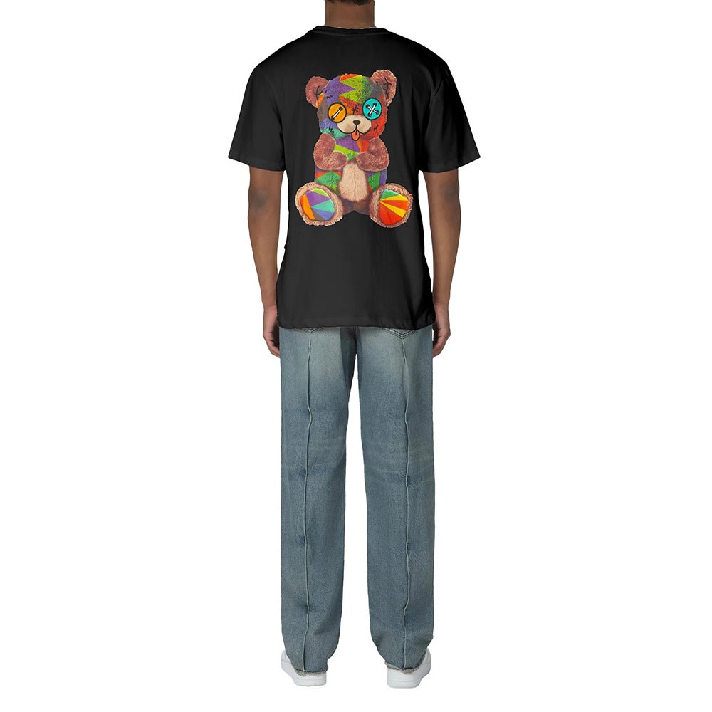 חולצת טישרט בארו קצרה דובי צבעוני בגב