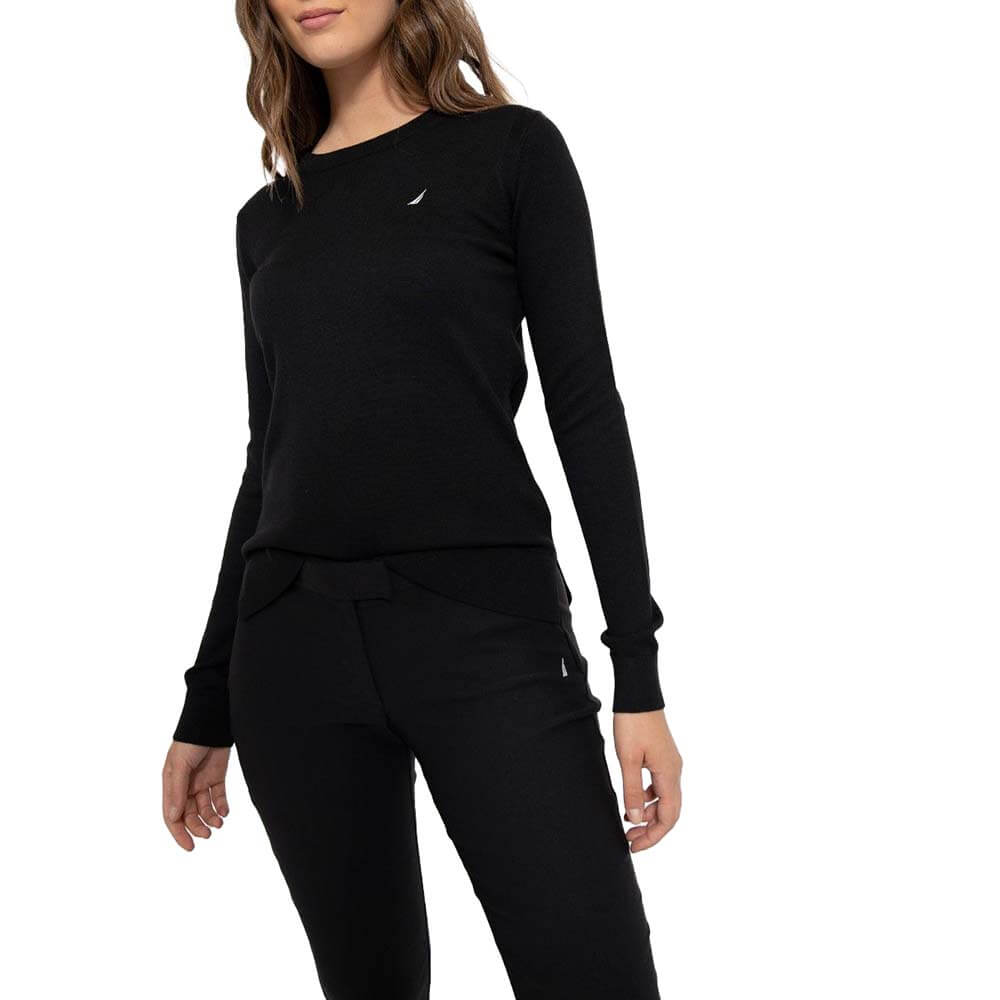 סוודר נאוטיקה רקמת לוגו נשים