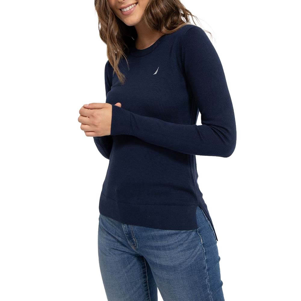 סוודר נאוטיקה רקמת לוגו נשים