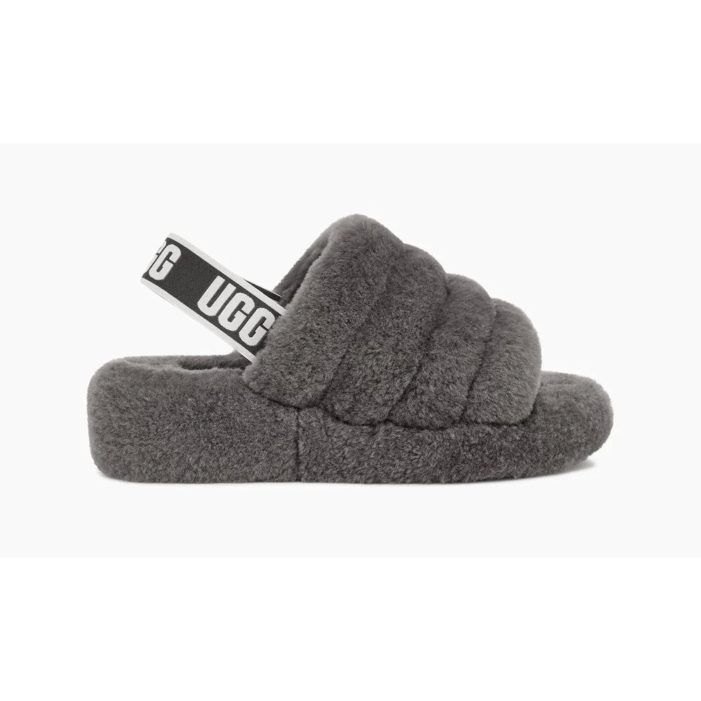 סנדלי UGG נשים Fluff Yeah Logo Slide - ugg-1095119-Chrc-41
