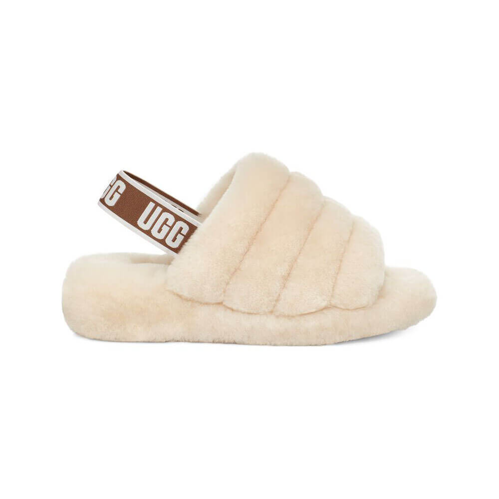 סנדלי UGG נשים Fluff Yeah Logo Slide - ugg-1095119-NAT-38