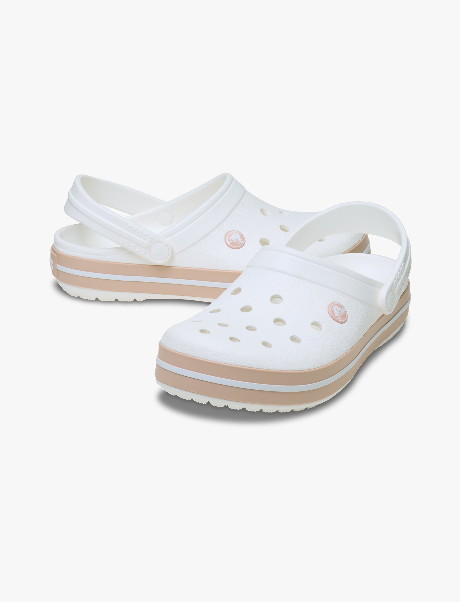 Crocs Crocband - נעלי קרוקס קרוקבנד בצבע לבן/ורוד קרמל