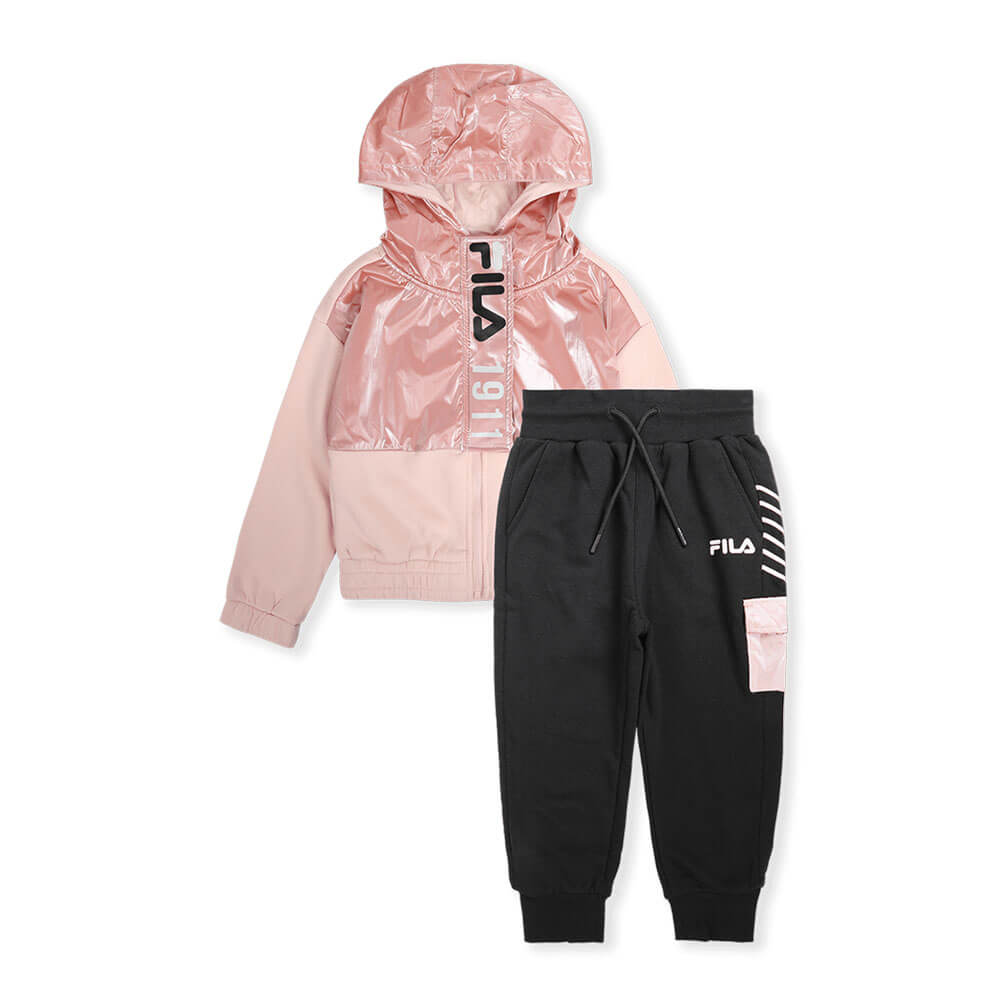 סט סווטשירט קפוצ'ון ומכנסיים פילה Zipped Hooded Fleece Set ילדים