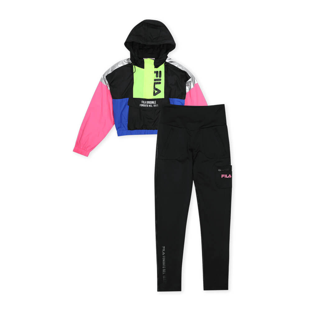 סט סווטשירט קפוצ'ון ומכנסיים פילה Hooded Aerobic Set ילדים
