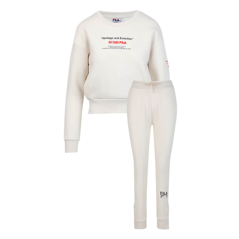 סט סווטשירט ומכנסיים פילה Crew Neck Fleece Set נשים