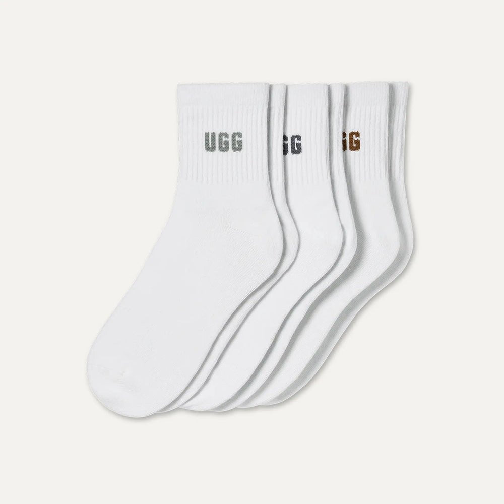 מארז שלישיית גרביים UGG Quinlin Logo Quarter 3 Pack נשים - ugg-1181412-SMYB-One-Size