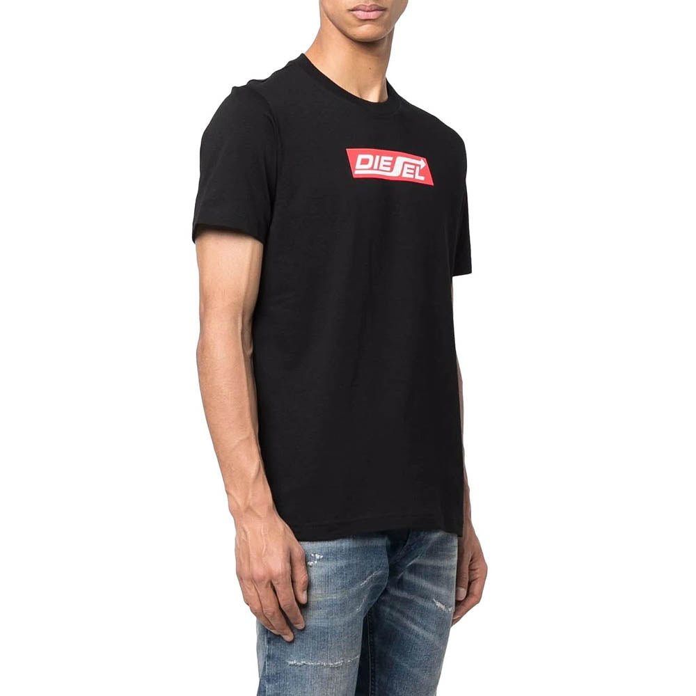 חולצת טישרט דיזל קצרה הדפס לוגו בחזה גברים