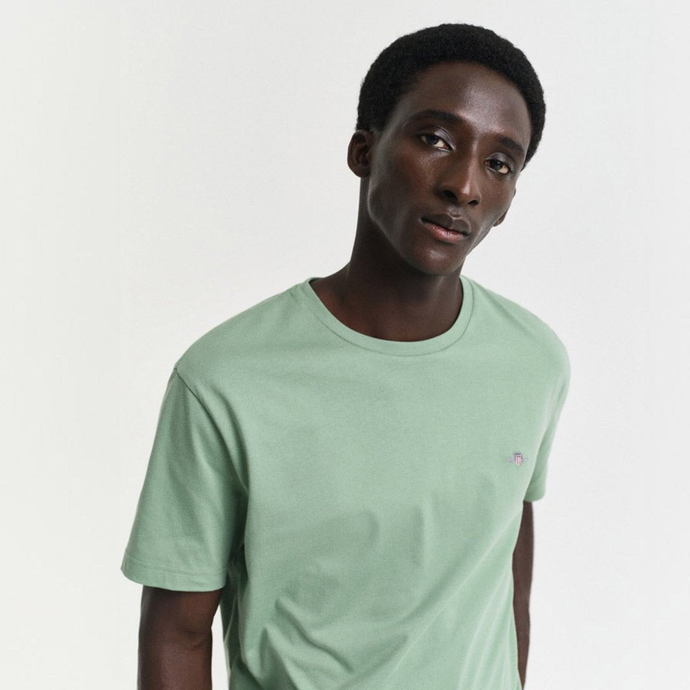 חולצת טישירט קצרה גאנט Shield Logo גברים