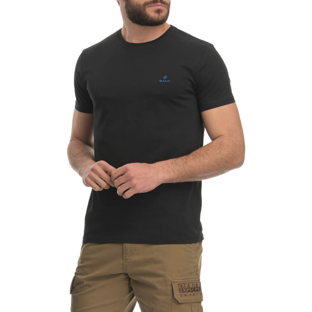 חולצת טישרט גאנט קצרה Contrast Logo Tee גברים