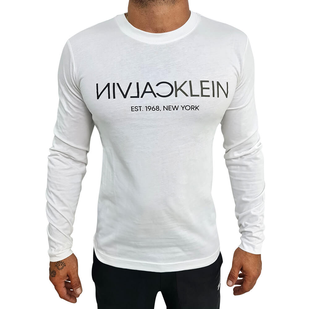חולצת טישרט קלווין קליין ארוכה Organic Reverse Logo גברים