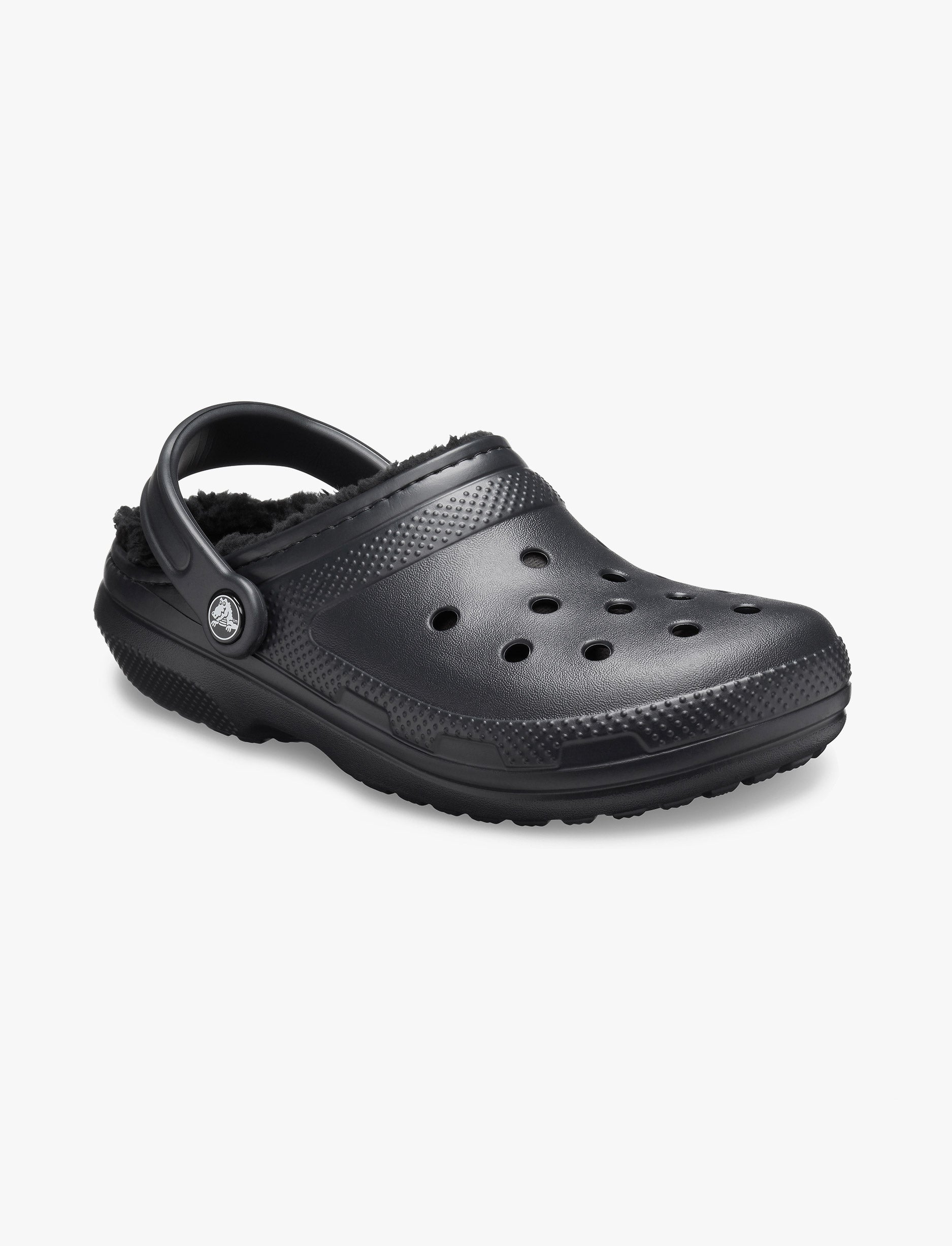 Crocs Classic Lined Clog - כפכפים פרוותיים קרוקס בצבע שחור