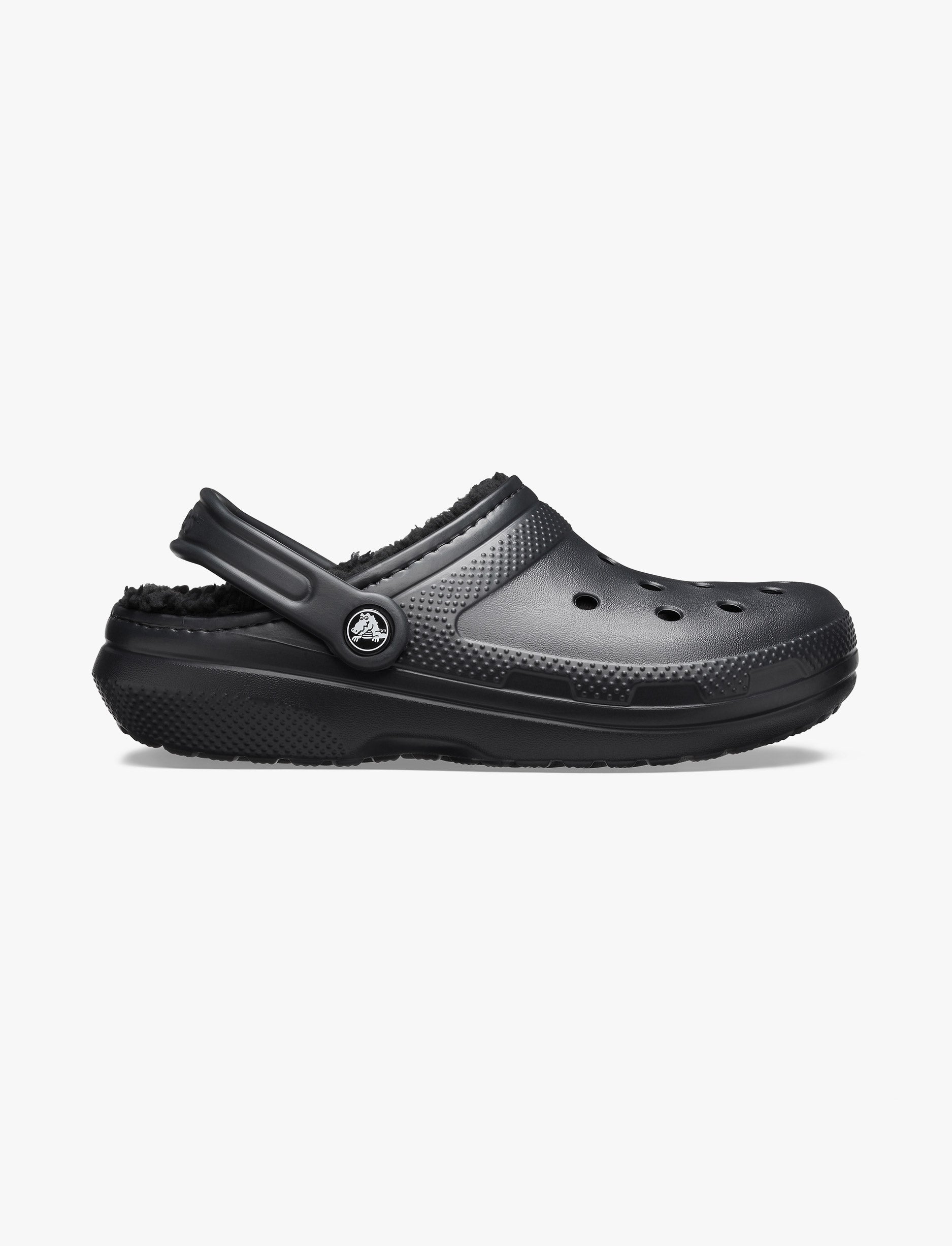 Crocs Classic Lined Clog - כפכפים פרוותיים קרוקס בצבע שחור