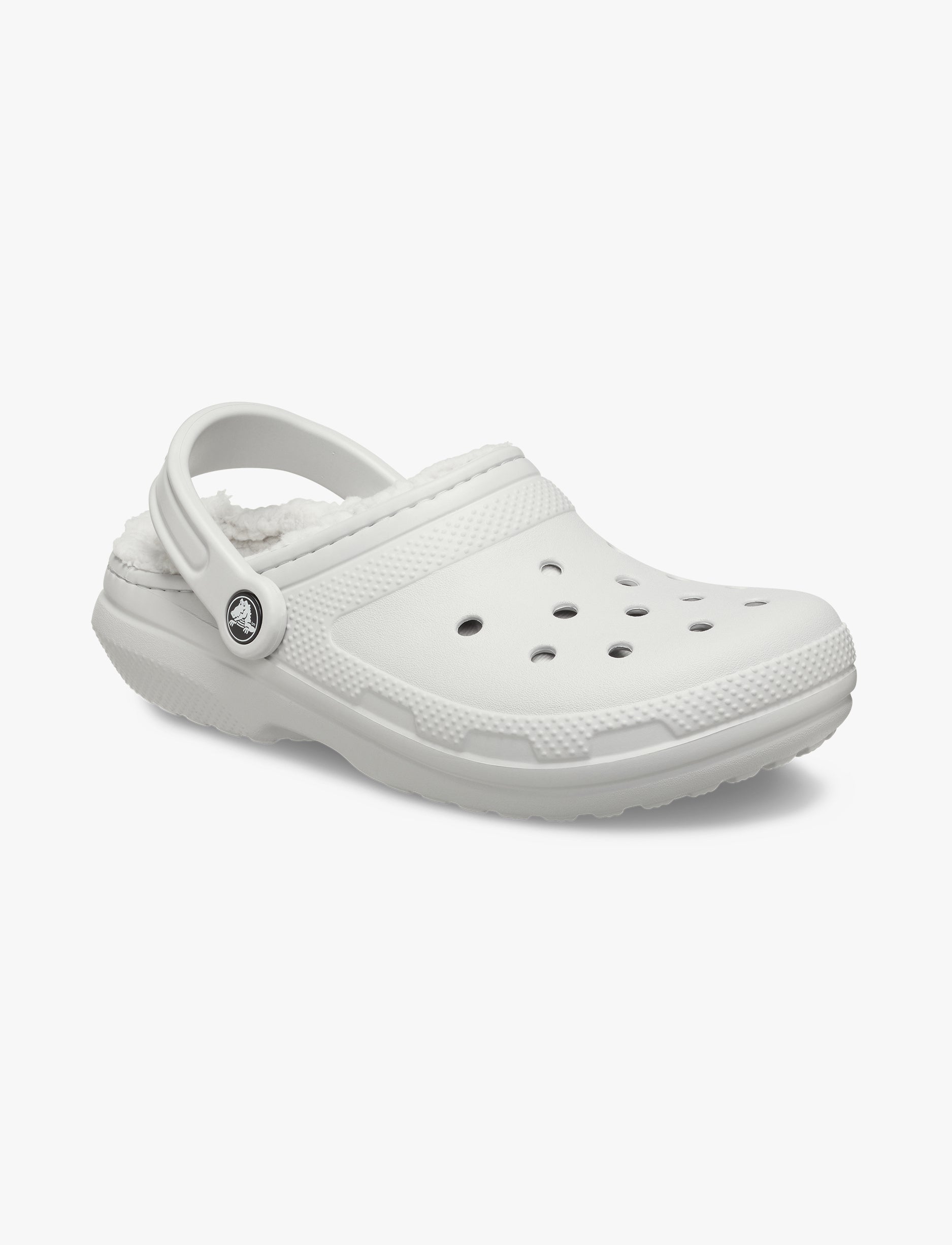 Crocs Classic Lined Clog - כפכפים פרוותיים קרוקס בצבע אפור אטמוספרה