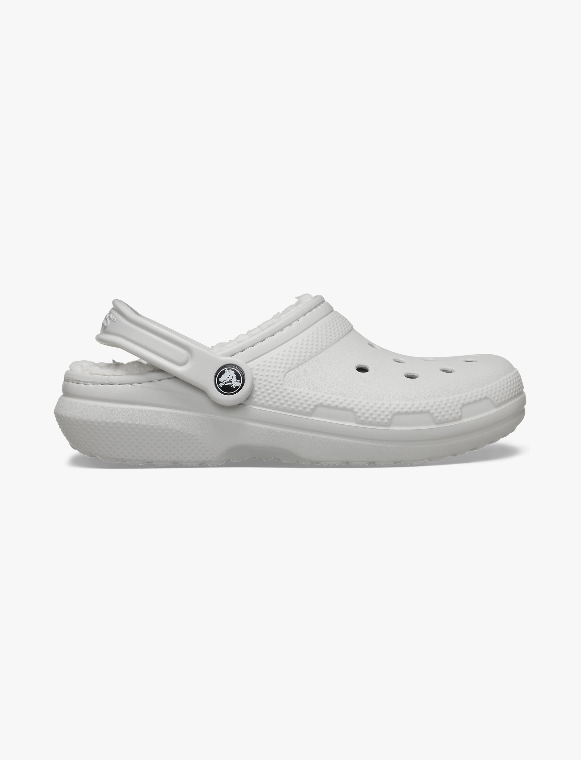 Crocs Classic Lined Clog - כפכפים פרוותיים קרוקס בצבע אפור אטמוספרה