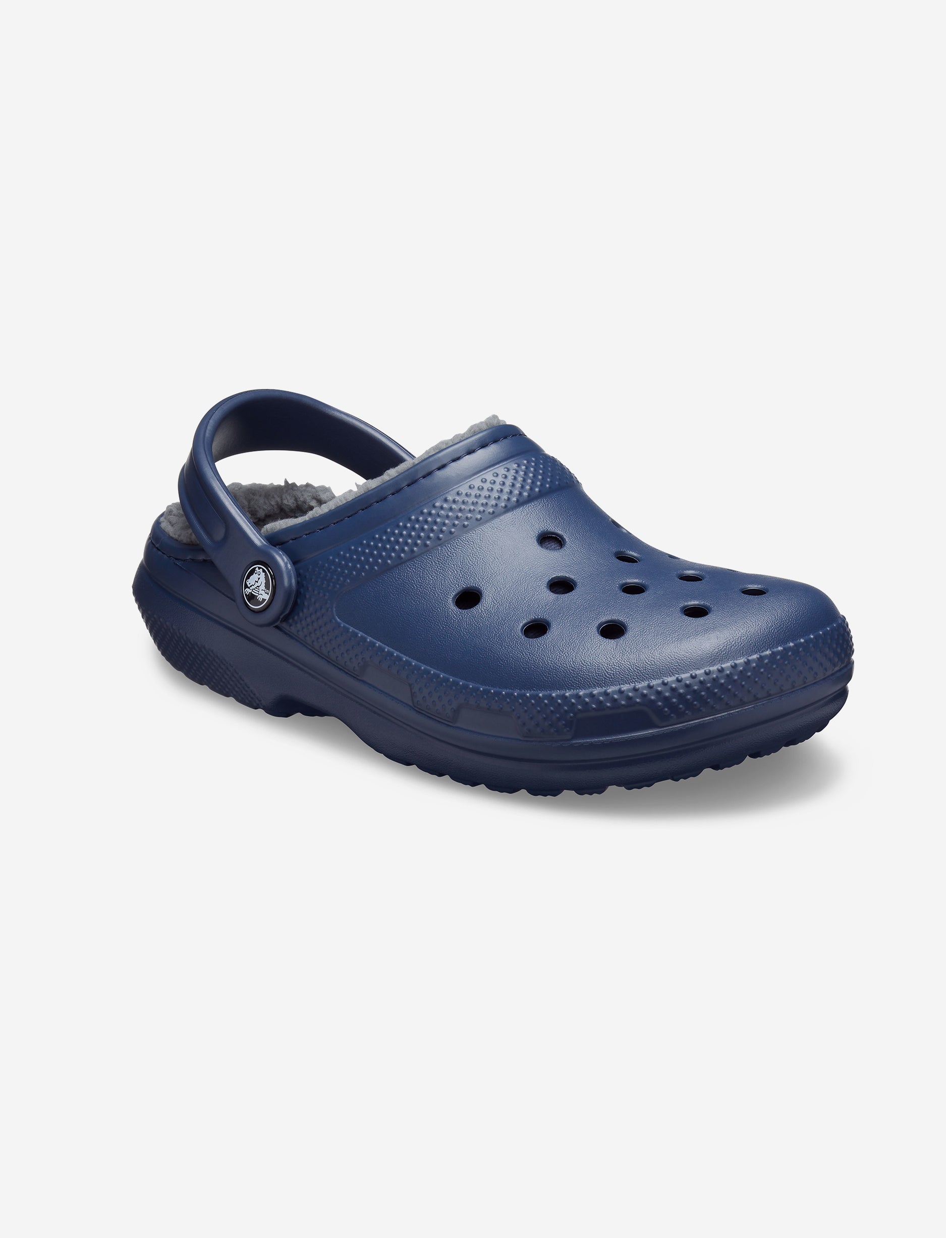Crocs Classic Lined Clog - כפכפים פרוותיים קרוקס בצבע נייבי/אפור