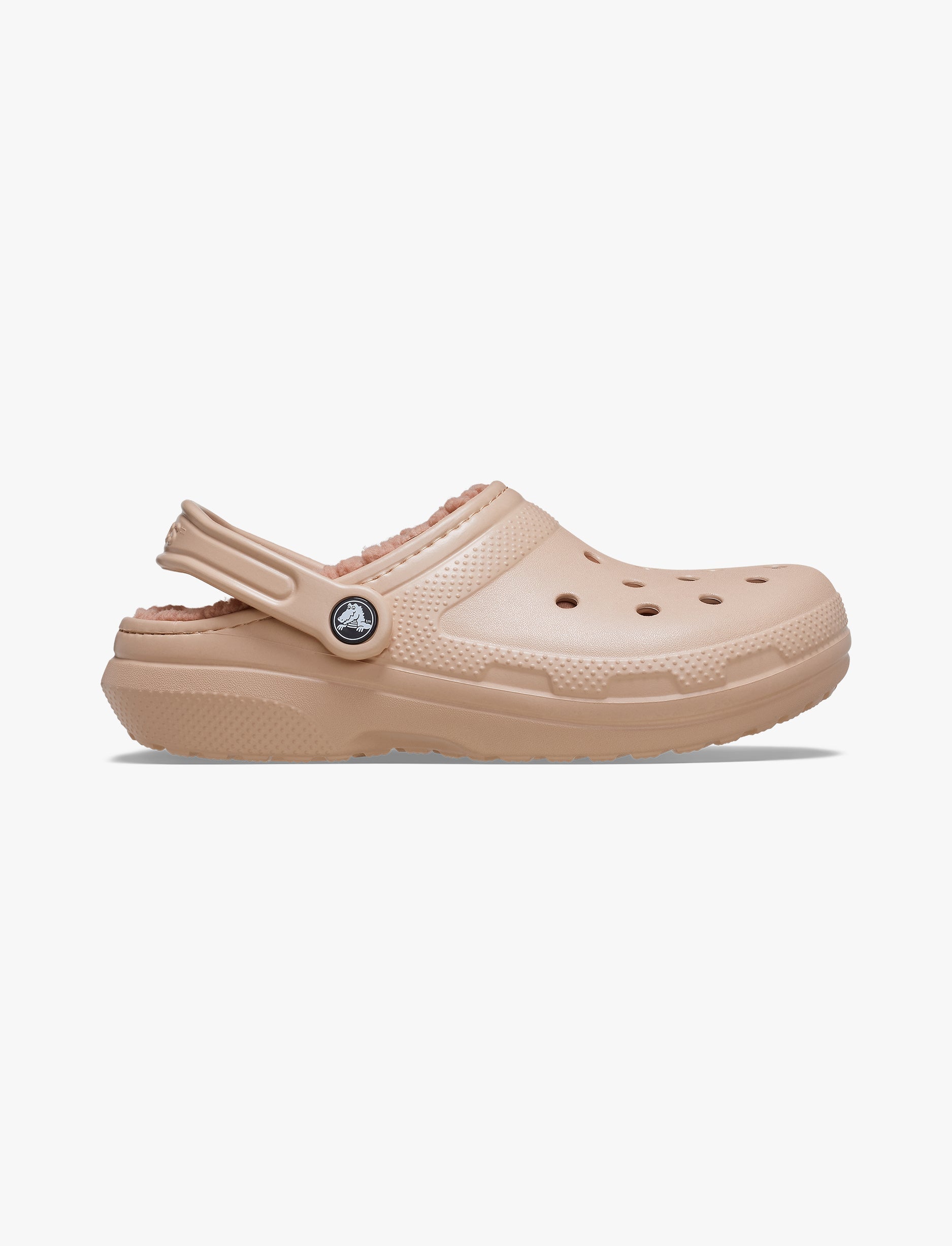 Crocs Classic Lined Clog - כפכפי קרוקס פרוותיים בצבע ורוד קרמל