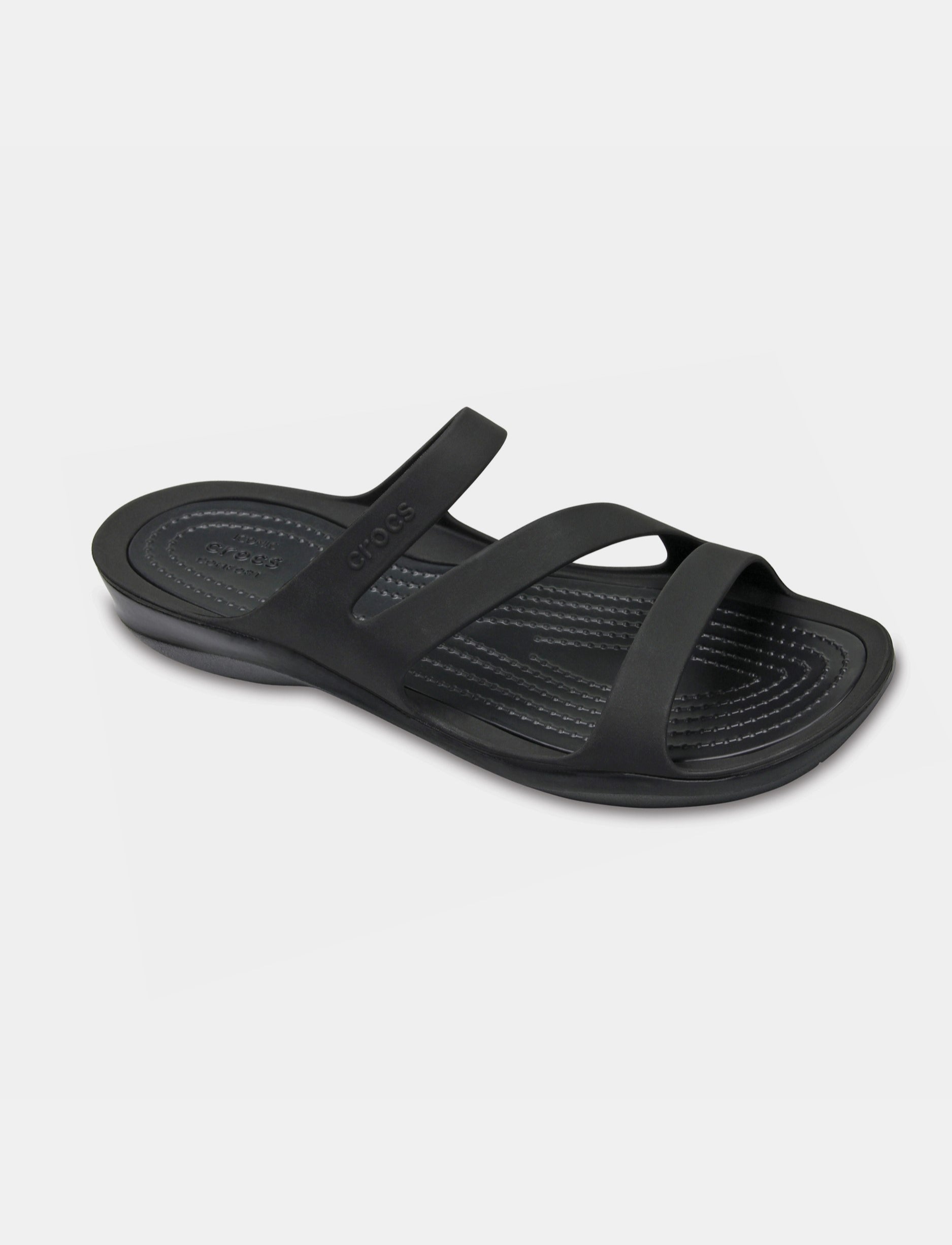 Crocs Swiftwater Sandal - כפכפים לנשים קרוקס רצועות בצבע שחור/שחור