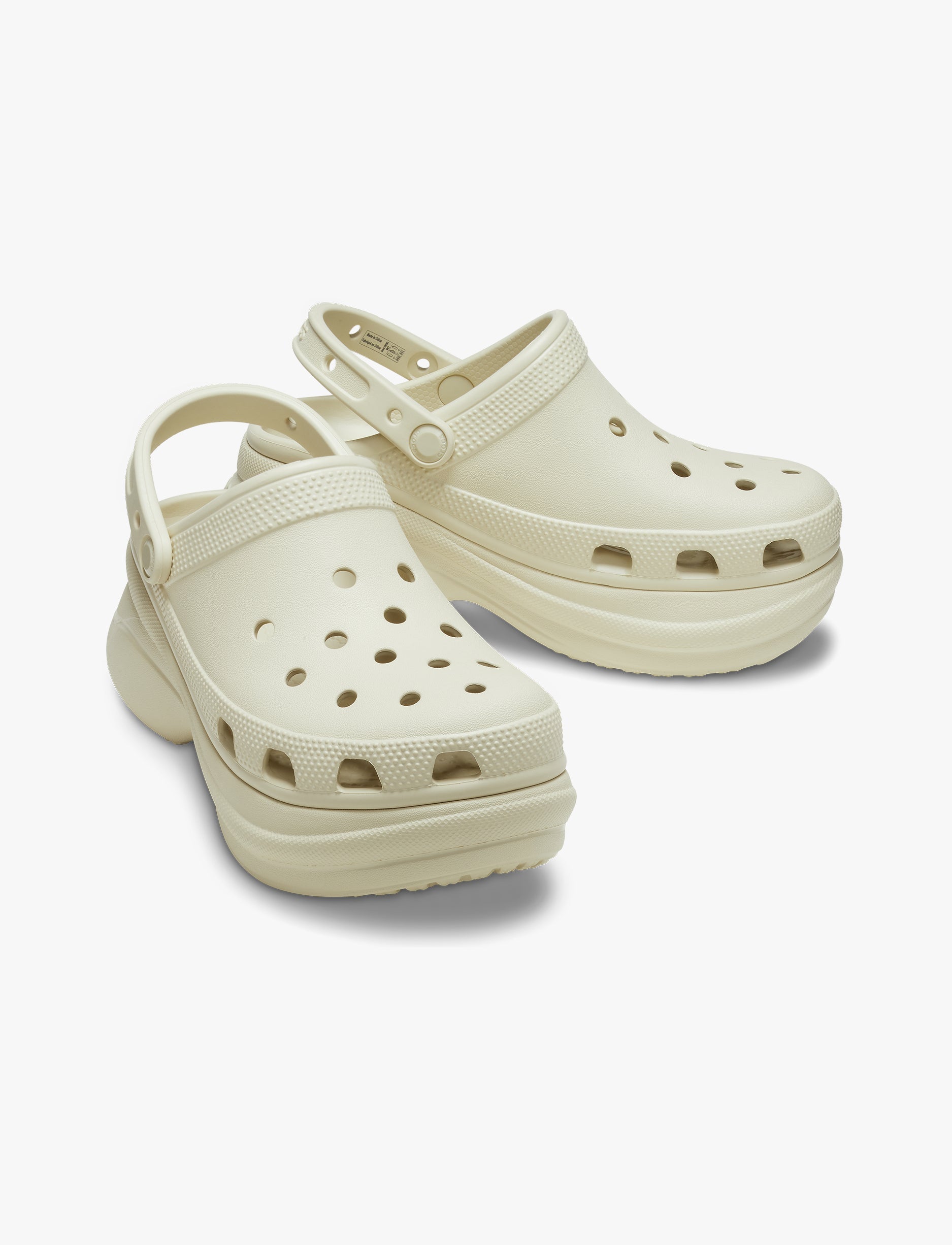 Crocs Classic Bae Clog - כפכפי פלטפורמה נשים קרוקס בצבע עצם