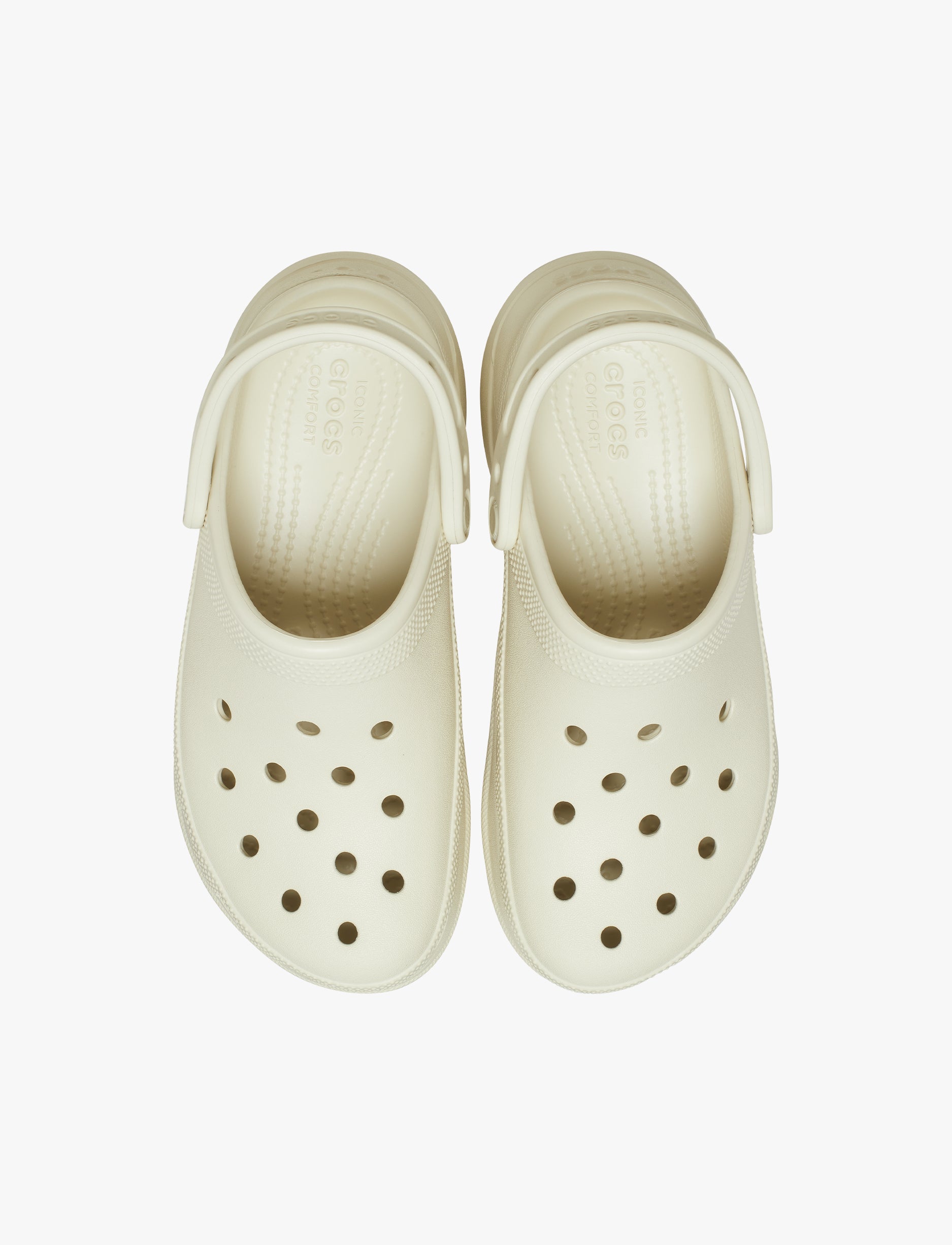Crocs Classic Bae Clog - כפכפי פלטפורמה נשים קרוקס בצבע עצם