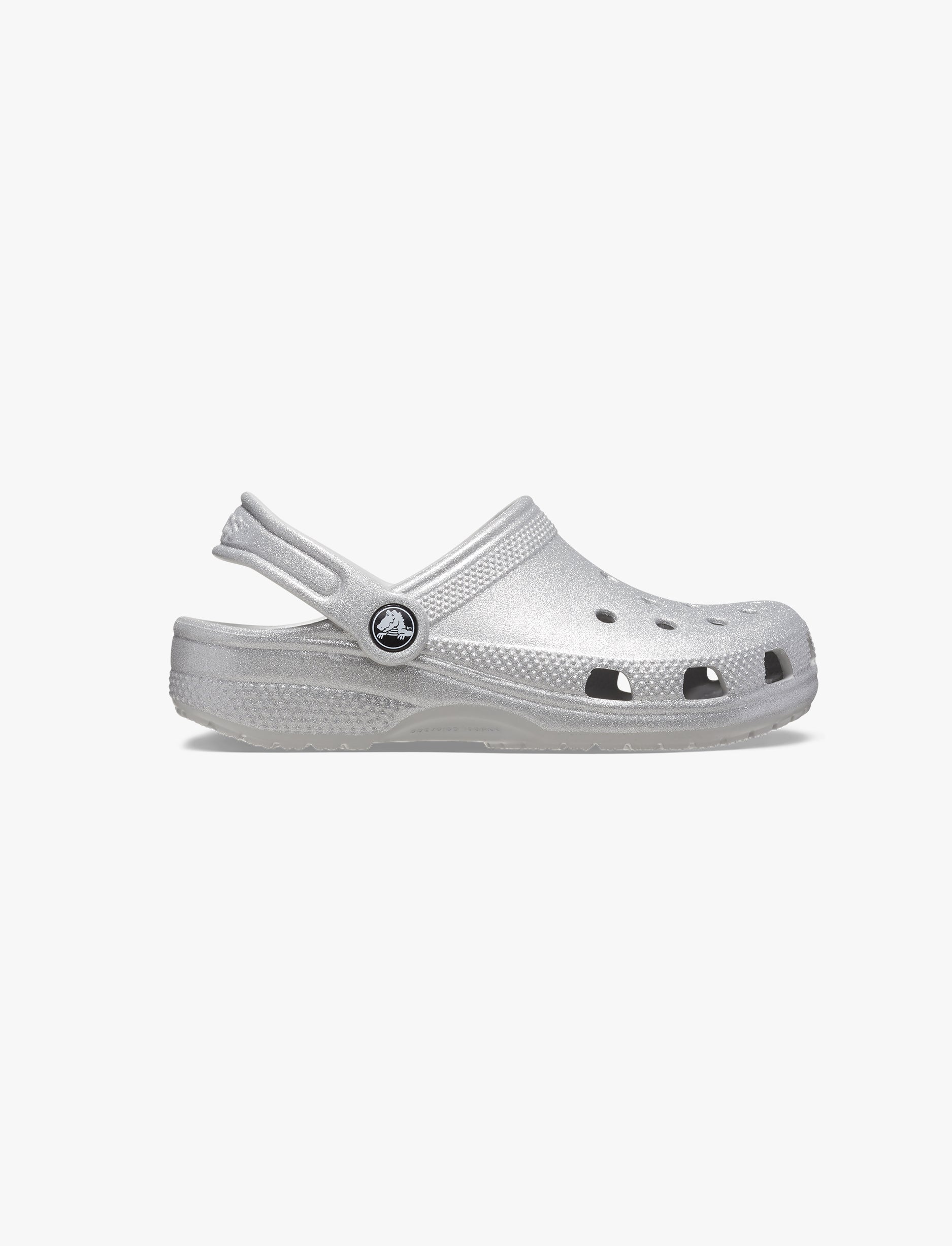 Crocs Classic Glitter Clog T - כפכף לילדות קרוקס קלאסי בצבע כסף בהדפס נצנצים מידות קטנות