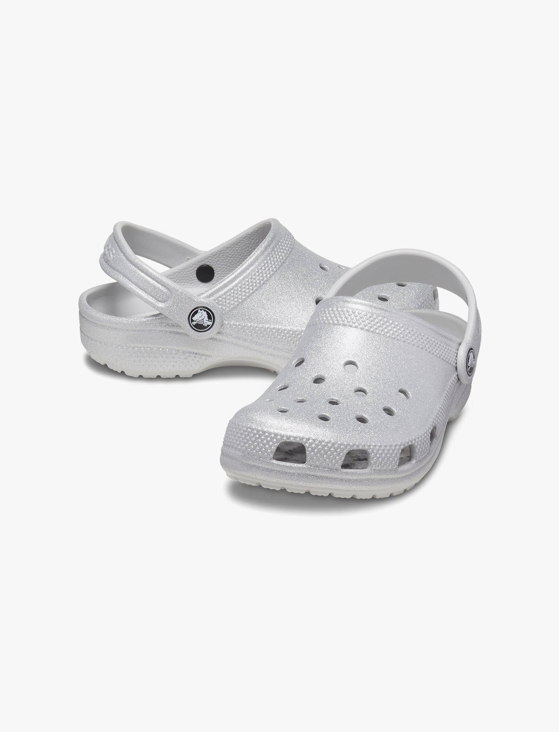 Crocs Classic Glitter Clog T - כפכף לילדות קרוקס קלאסי בצבע כסף בהדפס נצנצים מידות קטנות