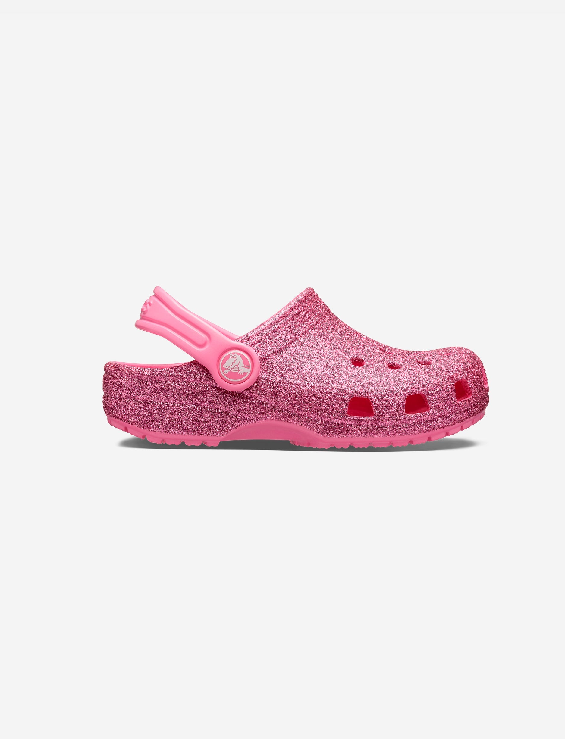 Crocs Classic Glitter Clog T - כפכף קרוקס קלאסי לילדות מידות קטנות בצבע ורוד בהדפס נצנצים