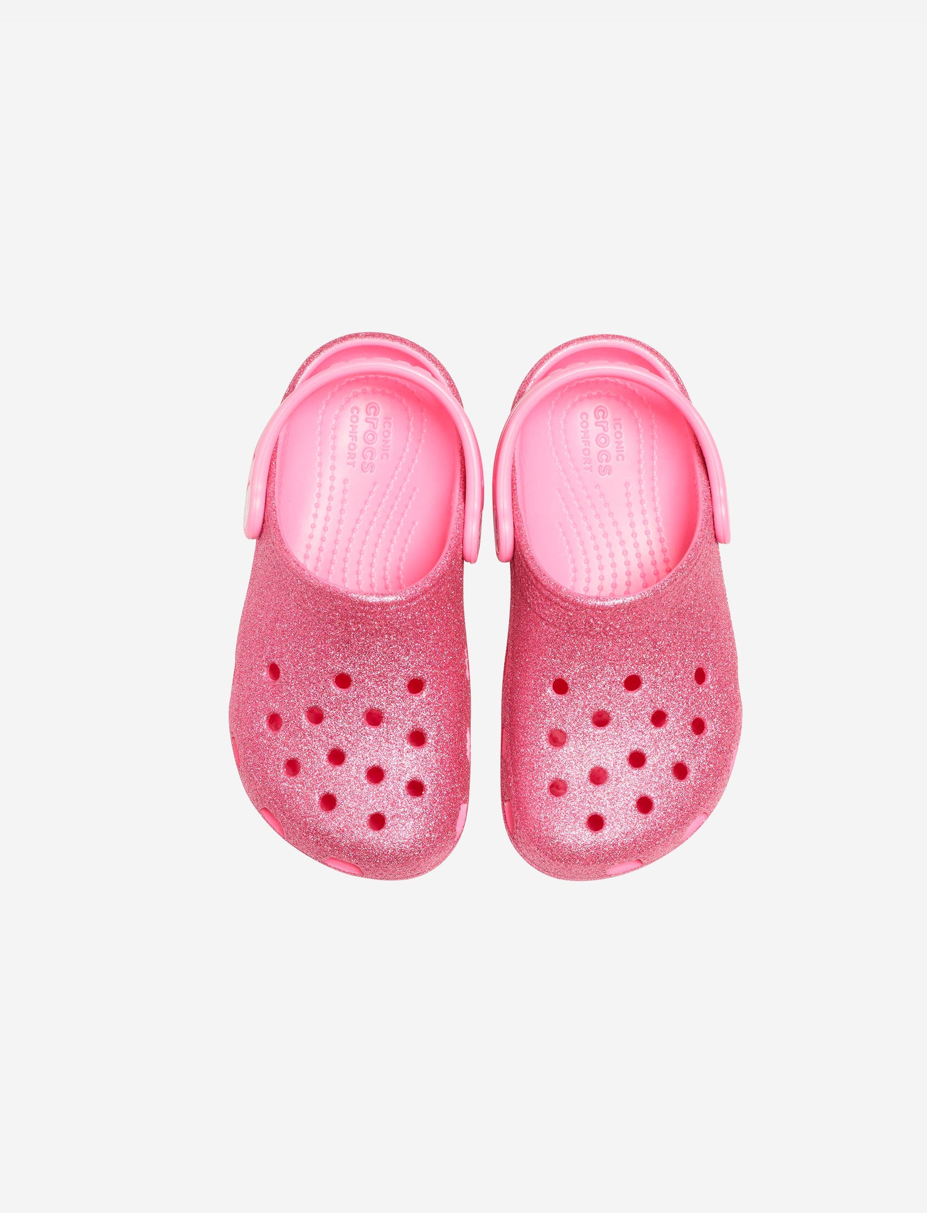 Crocs Classic Glitter Clog T - כפכף קרוקס קלאסי לילדות מידות קטנות בצבע ורוד בהדפס נצנצים