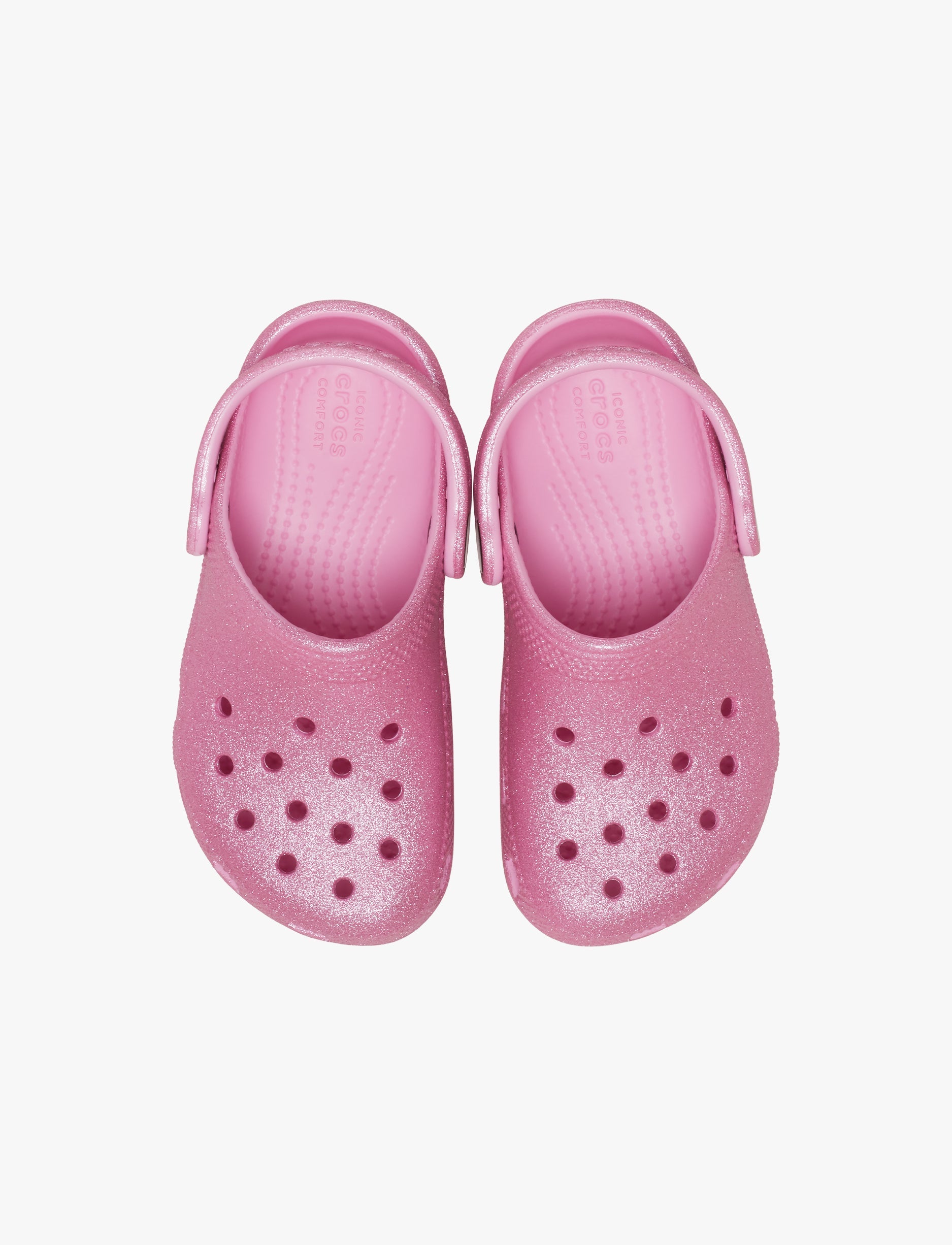 Crocs Classic Glitter Clog T - כפכף קרוקס קלאסי לילדות מידות קטנות בצבע ורוד טוויד בהדפס נצנצים