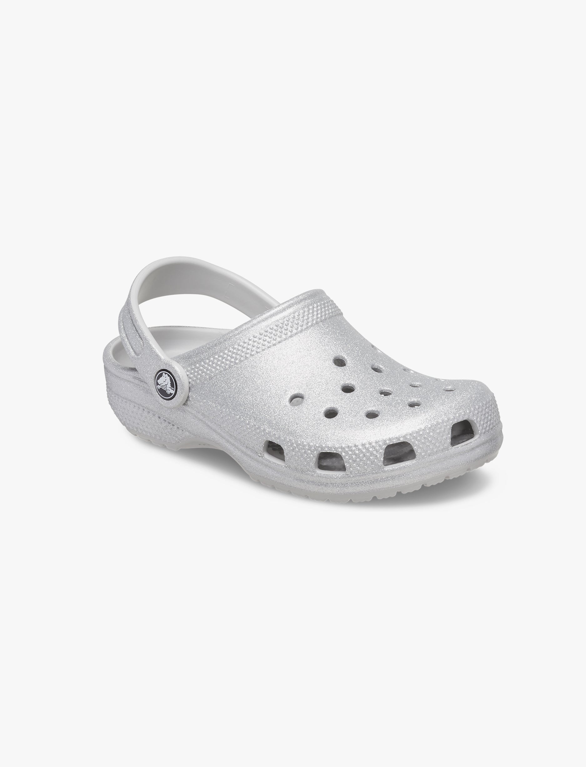 Crocs Classic Glitter Clog K - כפכף קרוקס קלאסי לילדות בצבע כסף בהדפס נצנצים