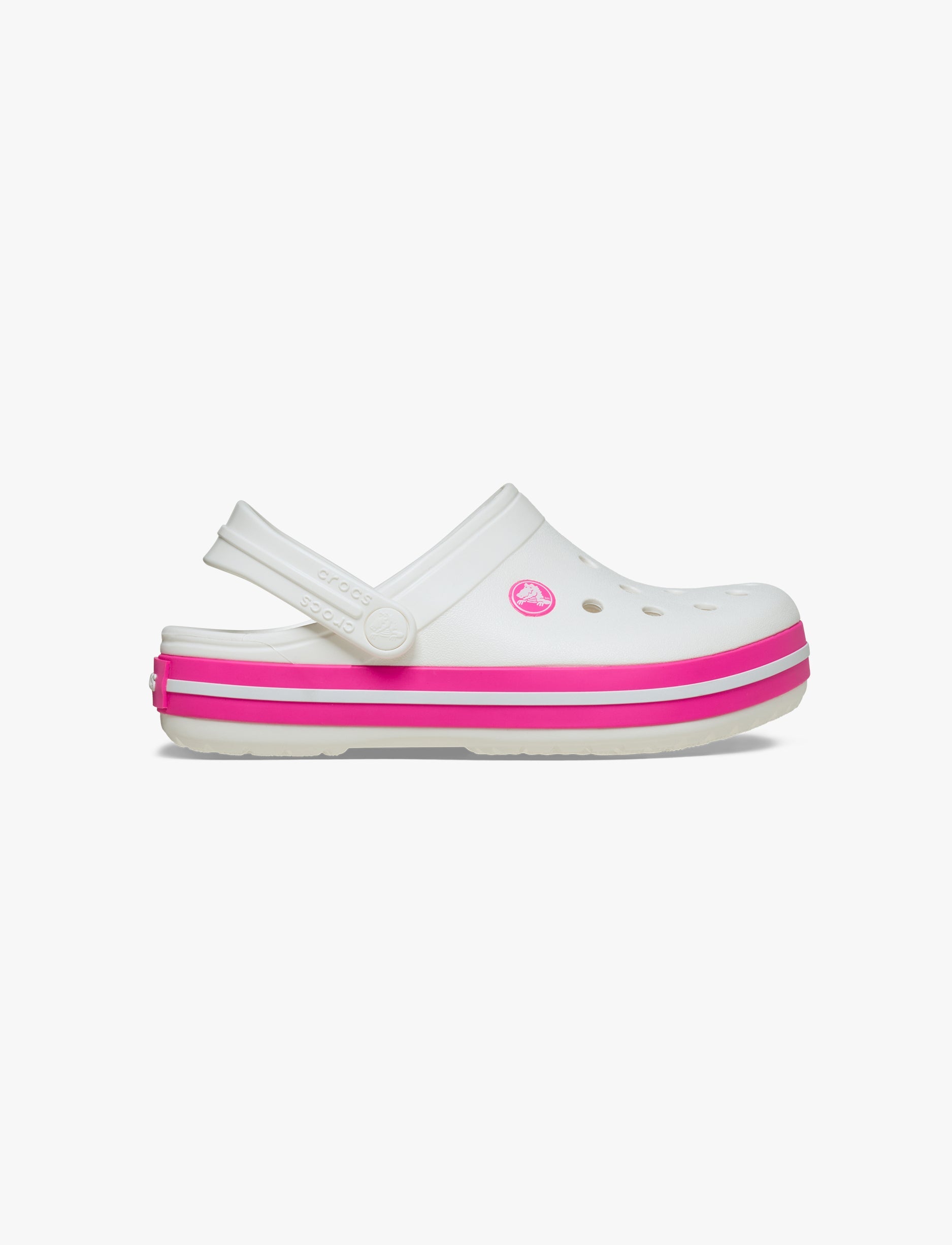 Crocs Crocband Clog K - כפכפי קרוקבנד קרוקס לילדים בצבע לבן/ורוד קראש