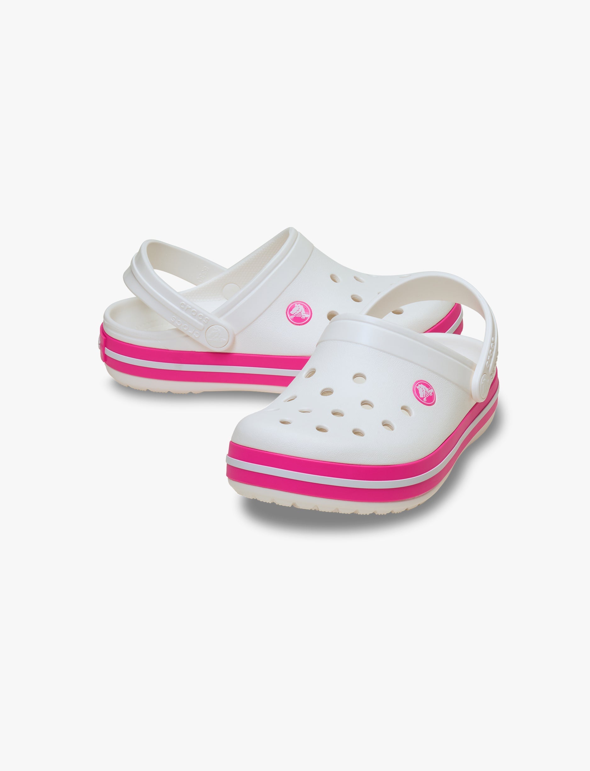 Crocs Crocband Clog K - כפכפי קרוקבנד קרוקס לילדים בצבע לבן/ורוד קראש