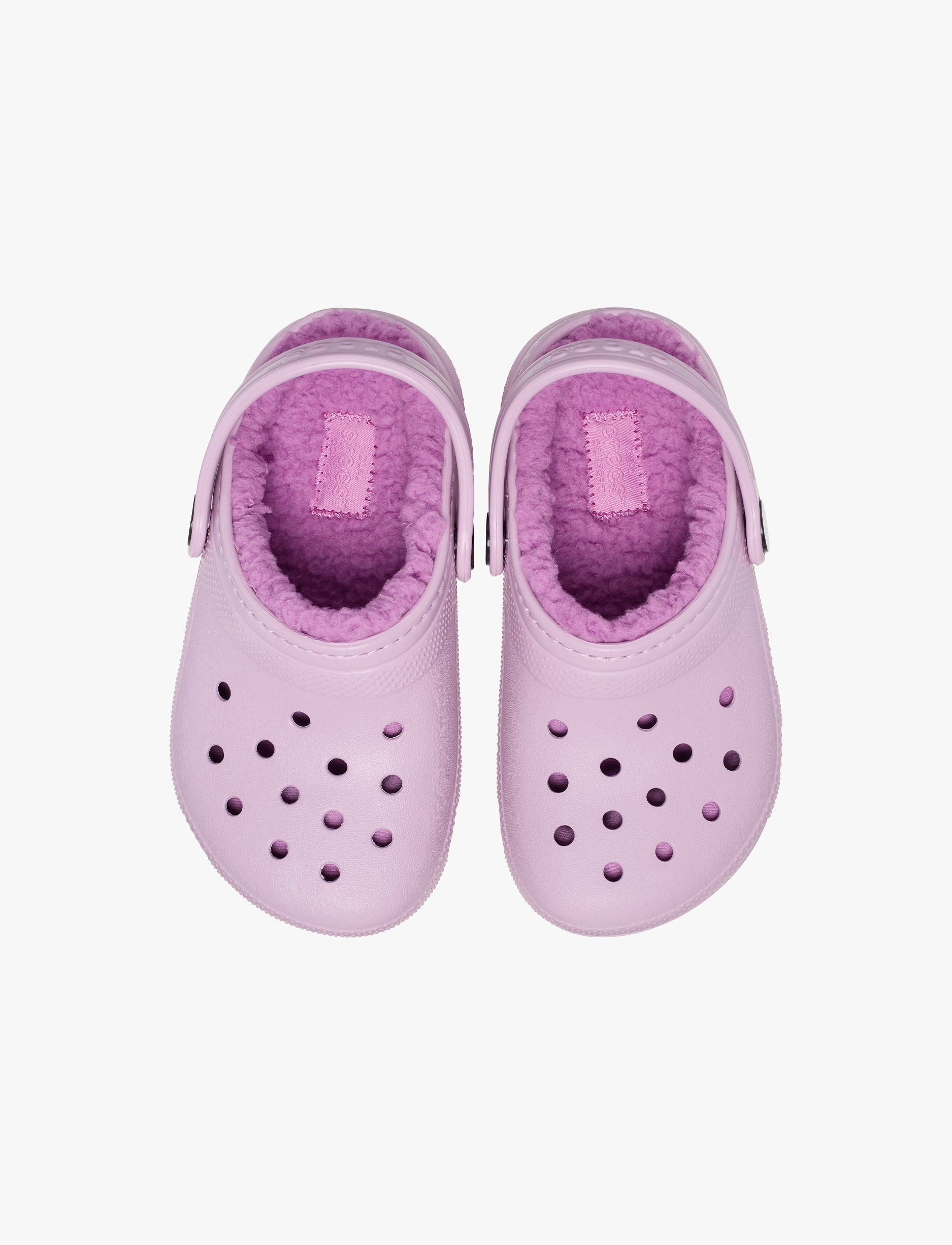 Crocs Classic Lined Clog T - כפכפים פרוותיים קרוקס לילדים מידות קטנות בצבע ורוד/סגול
