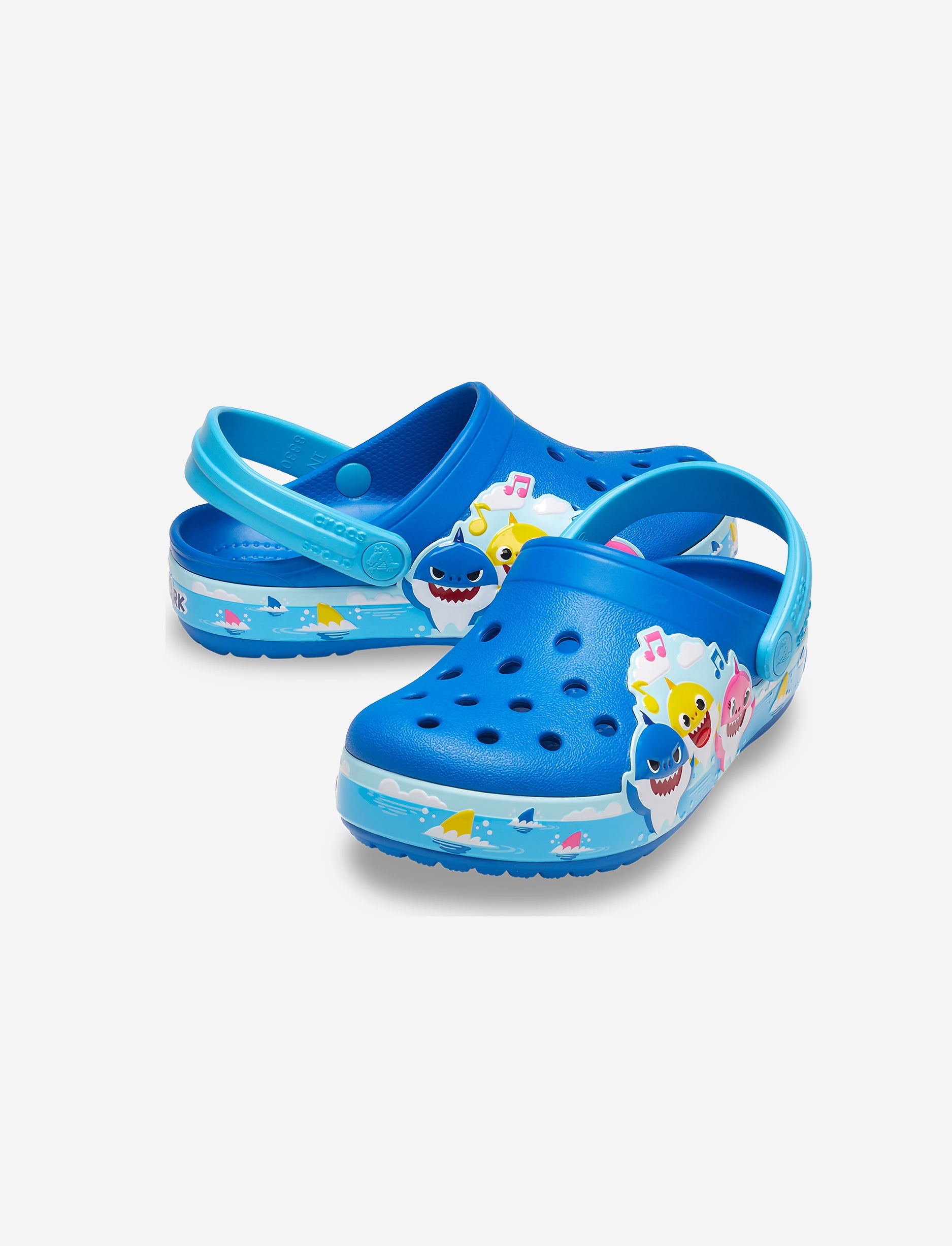 Crocs Fun Lab Baby Shark Band Clog K - כפכפים לילדים קרוקס בצבע כחול/תכלת בהדפס בייבי שארק
