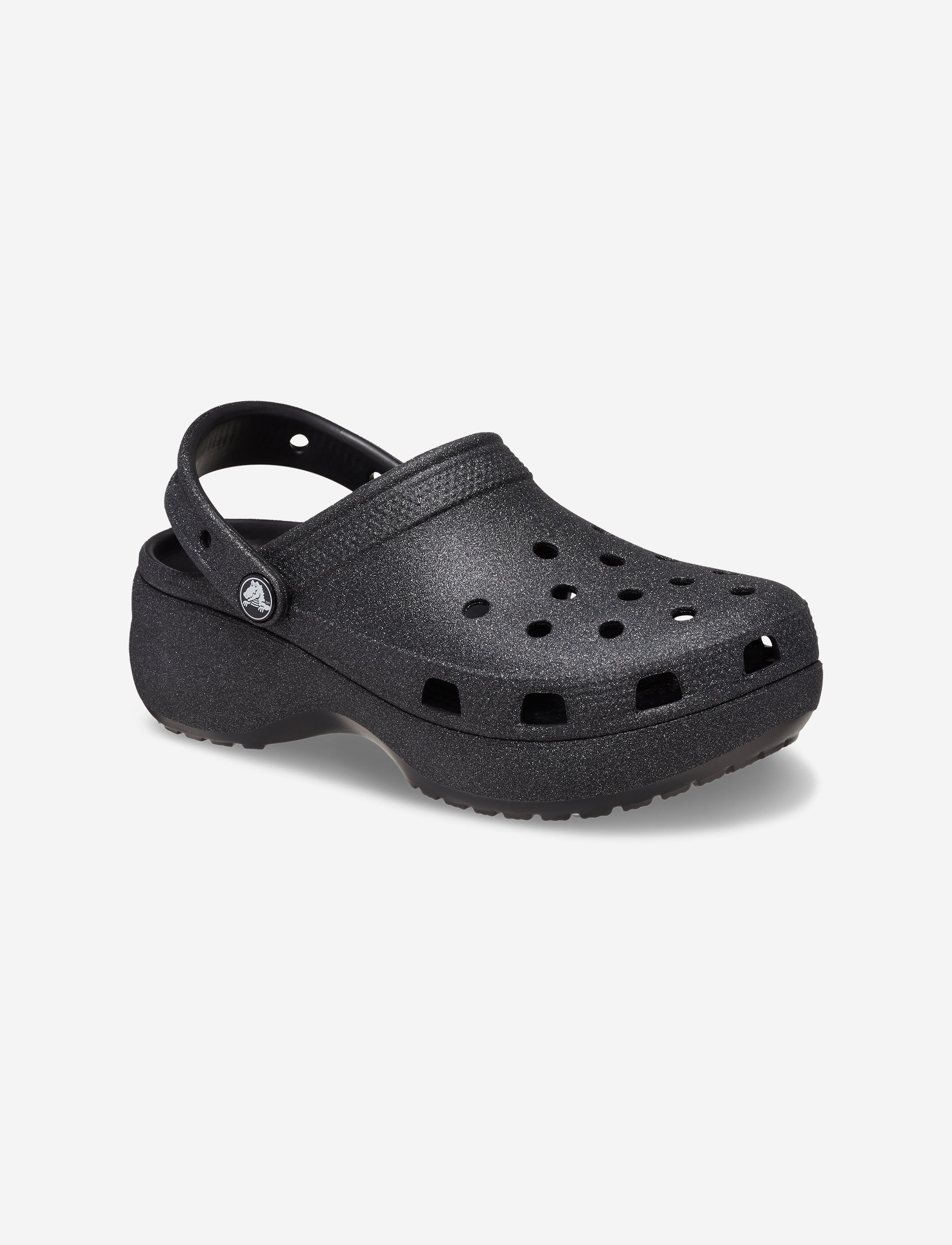 Crocs Classic Platform Glitter Clog W - כפכפי פלטפורמה נצנצים קרוקס לנשים בצבע שחור