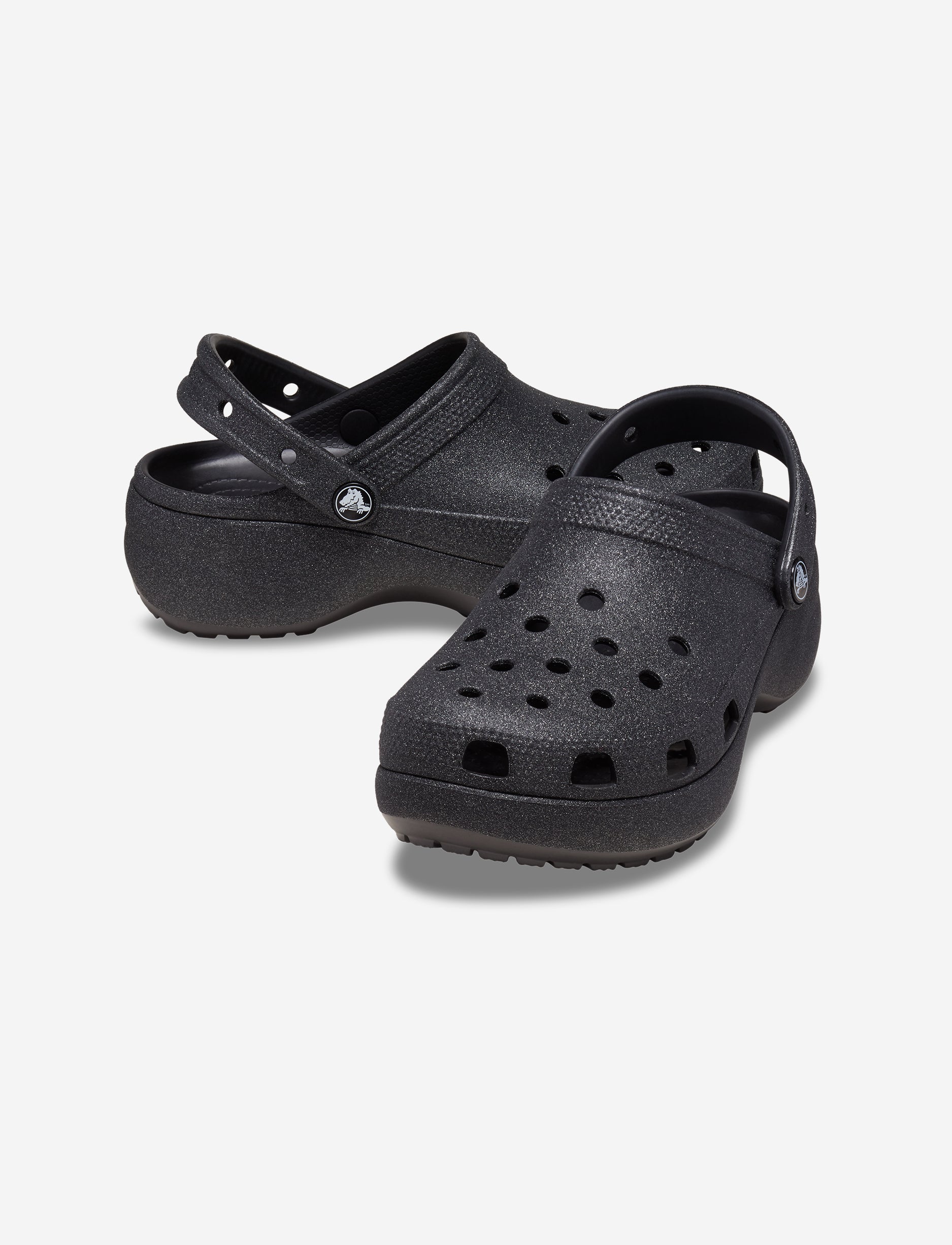 Crocs Classic Platform Glitter Clog W - כפכפי פלטפורמה נצנצים קרוקס לנשים בצבע שחור