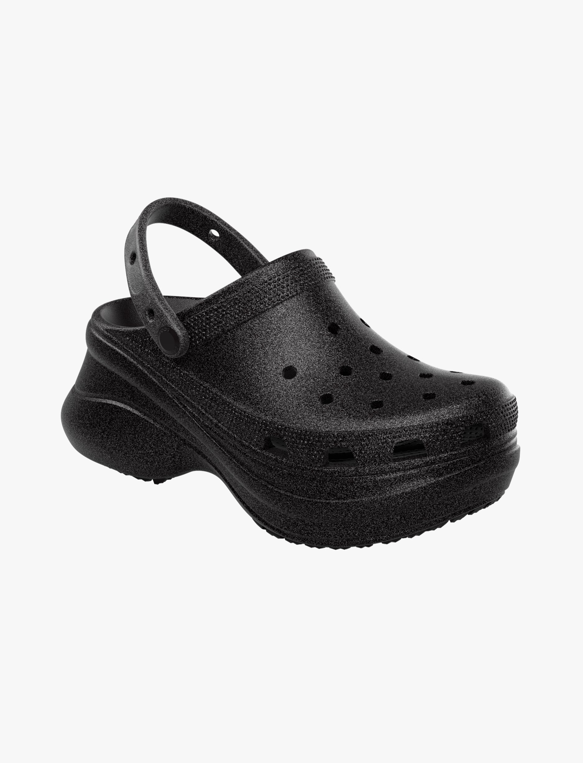 Crocs Bae Glitter Clog - כפכפי קלוג קרוקס ביי פלטפורמה לנשים בצבע שחור נצנצים