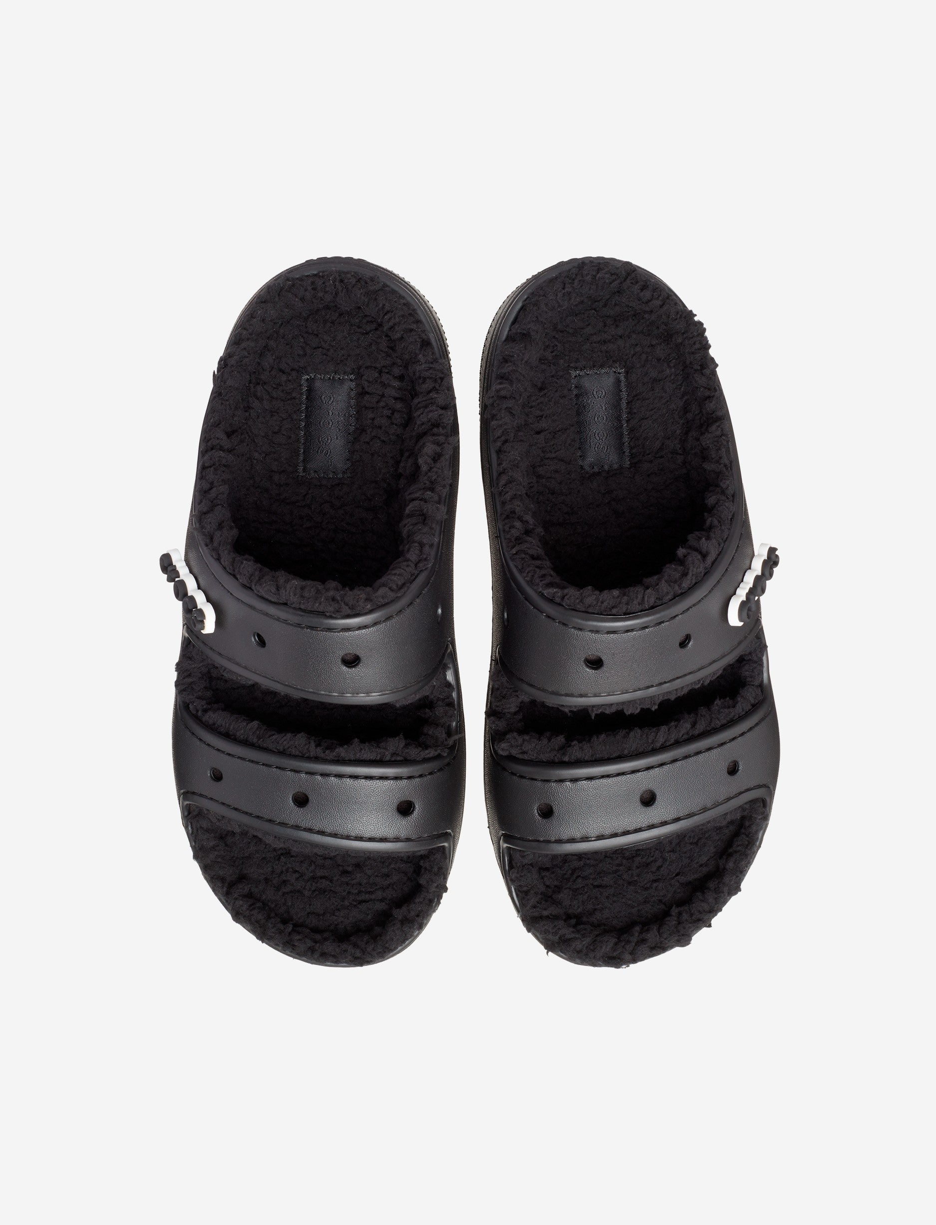 Crocs Classic Cozzzy Sandal - כפכפי קרוקס פרווה לנשים בצבע שחור