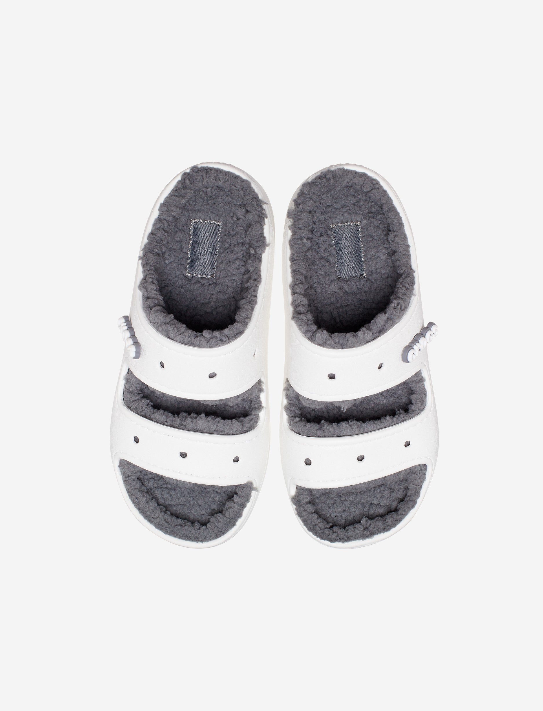 Crocs Classic Cozzzy Sandal - כפכפי קרוקס פרווה לנשים בצבע לבן