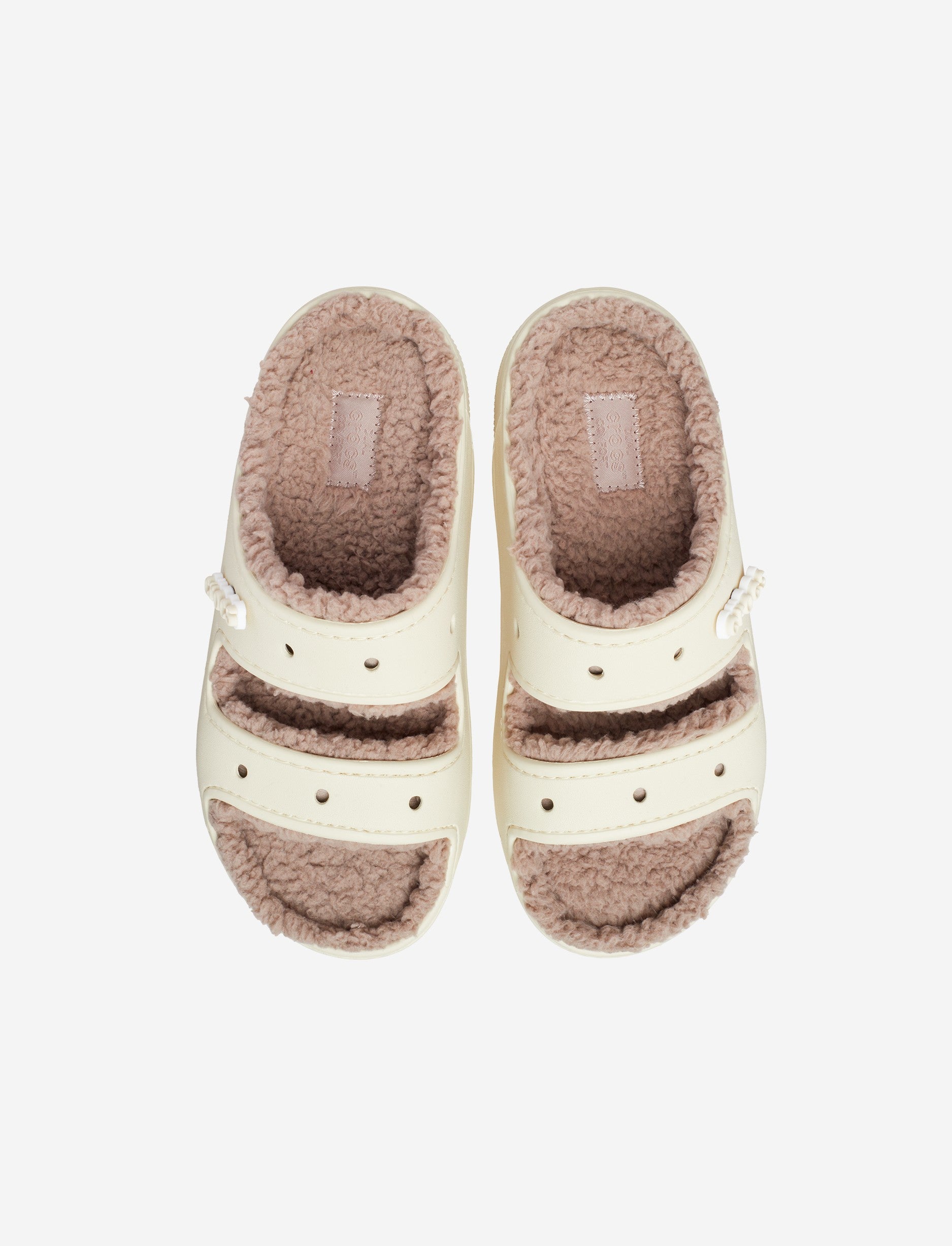 Crocs Classic Cozzzy Sandal - כפכפי קרוקס פרווה לנשים בצבע בון/משרום