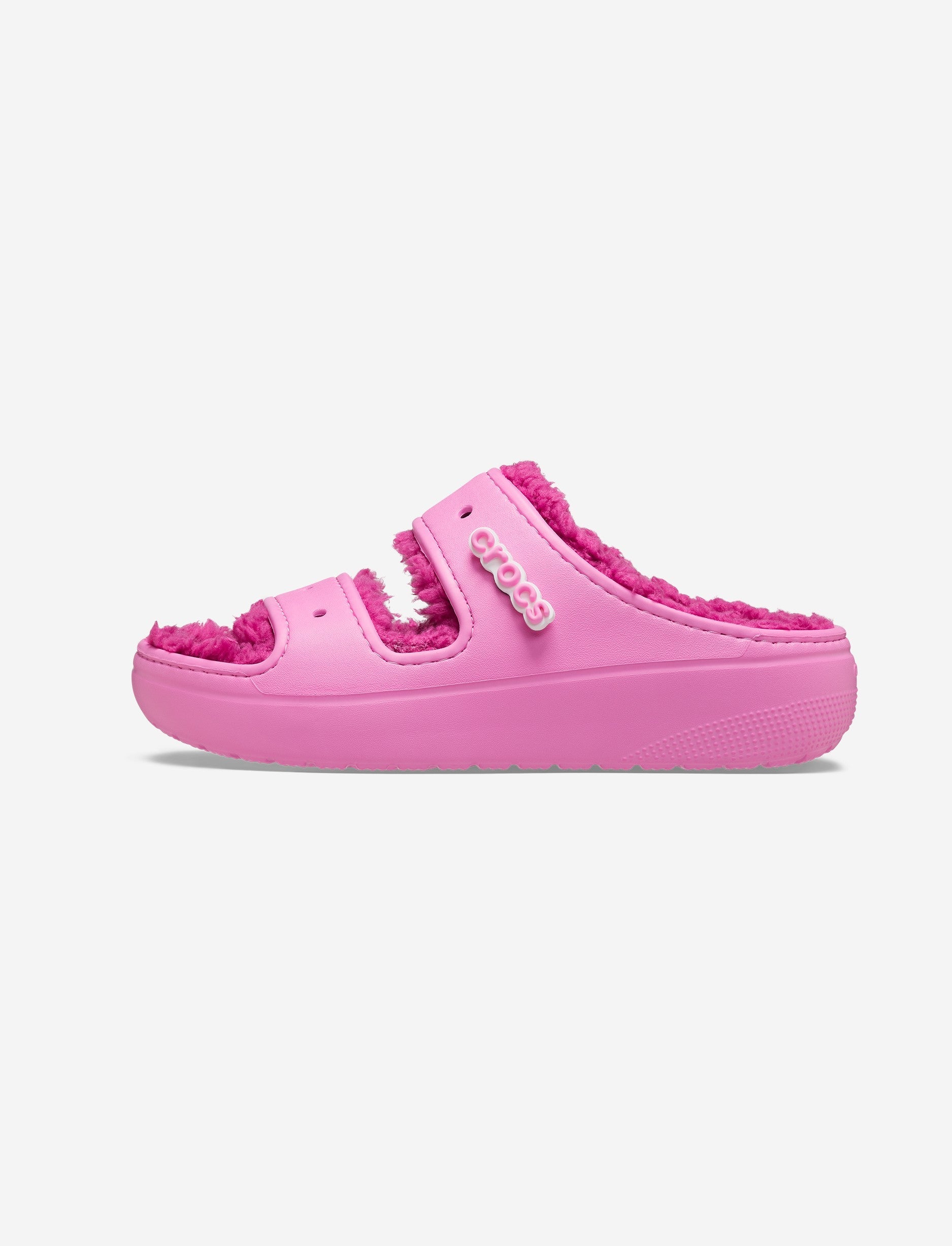 Crocs Classic Cozzzy Sandal -כפכפי קרוקס פרווה לנשים בצבע ורוד טאפי