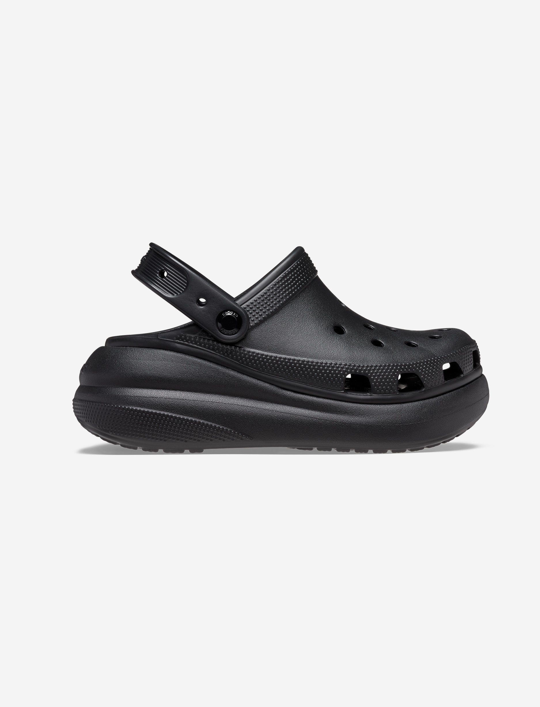 Crocs Classic Crush Clog - כפכפי פלטפורמה קרוקס קראש לנשים בצבע שחור