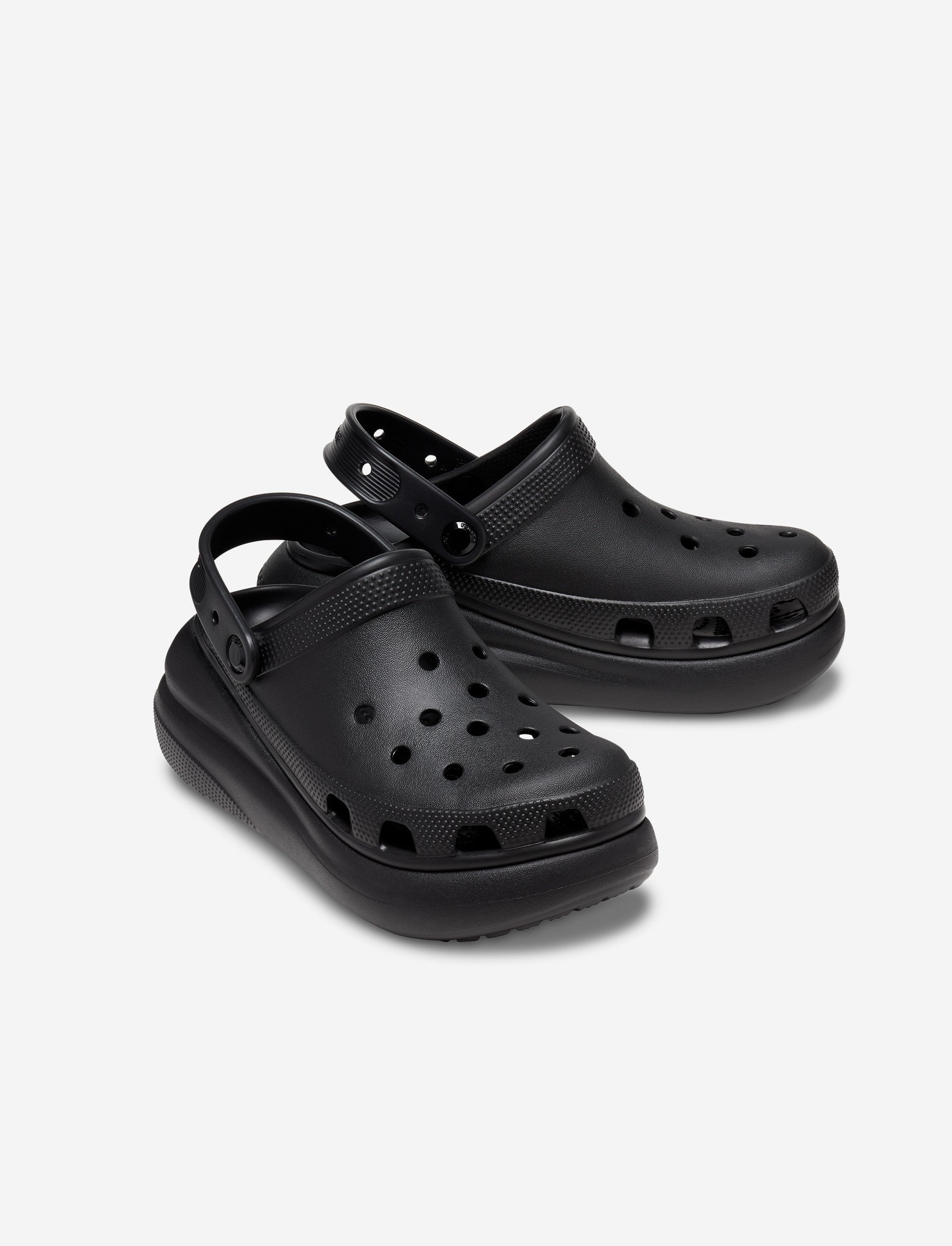 Crocs Classic Crush Clog - כפכפי פלטפורמה קרוקס קראש לנשים בצבע שחור