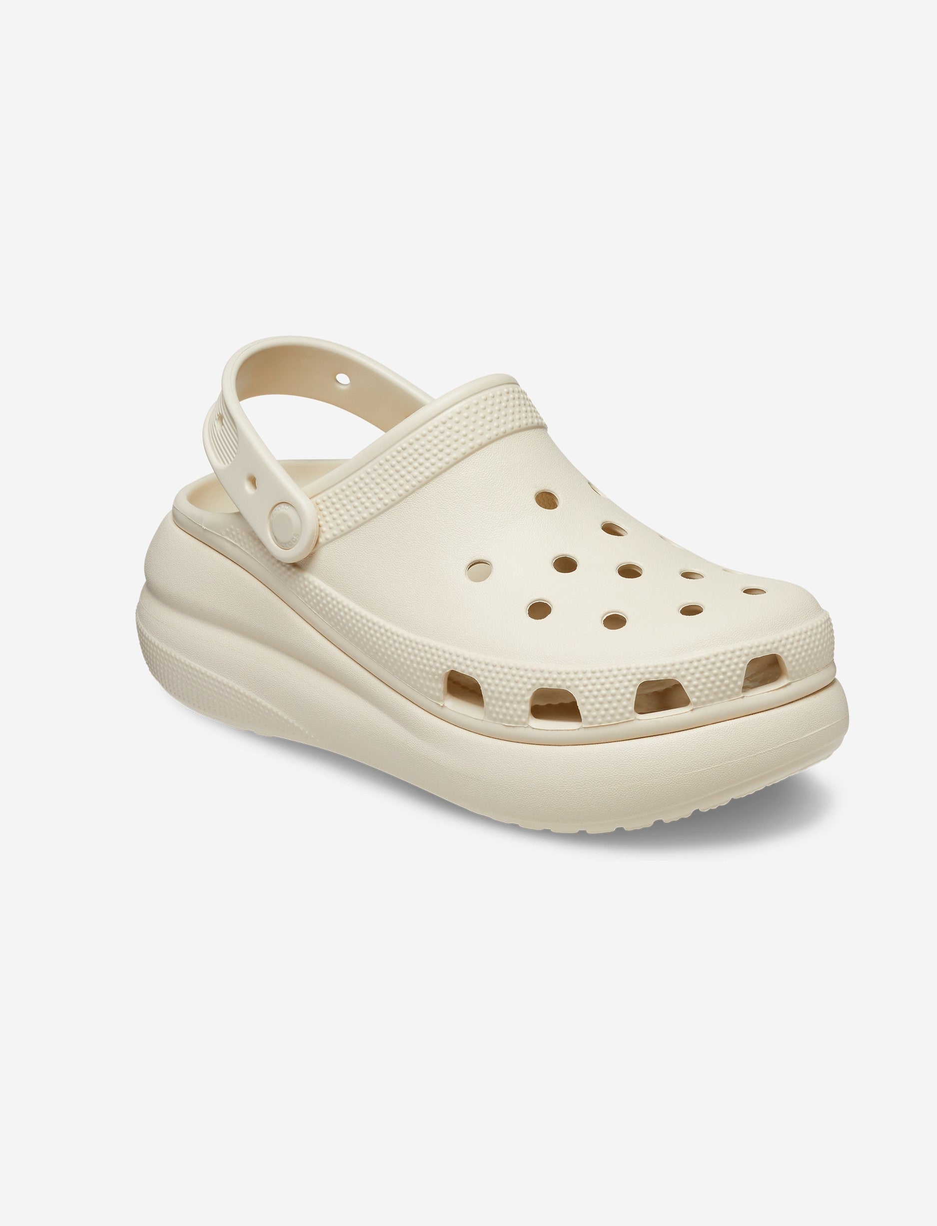 Crocs Classic Crush Clog - כפכפי פלטפורמה קרוקס קראש לנשים בצבע קרם