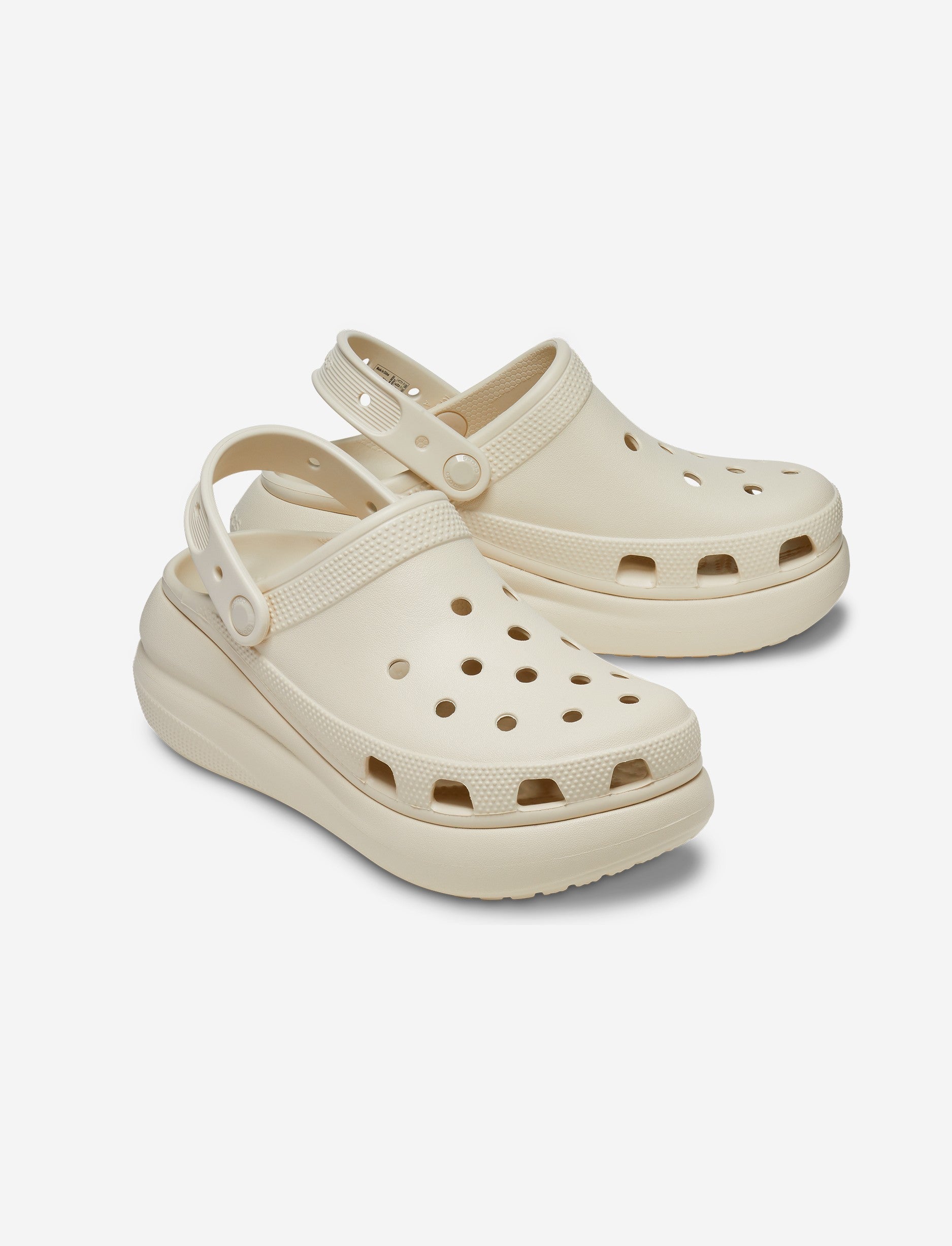 Crocs Classic Crush Clog - כפכפי פלטפורמה קרוקס קראש לנשים בצבע קרם