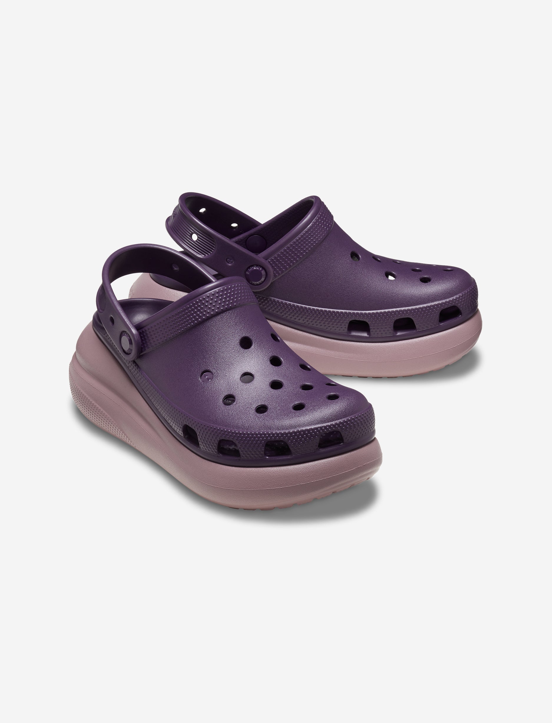Crocs Classic Crush Clog - כפכפי פלטפורמה קרוקס קראש לנשים בצבע סגול כהה