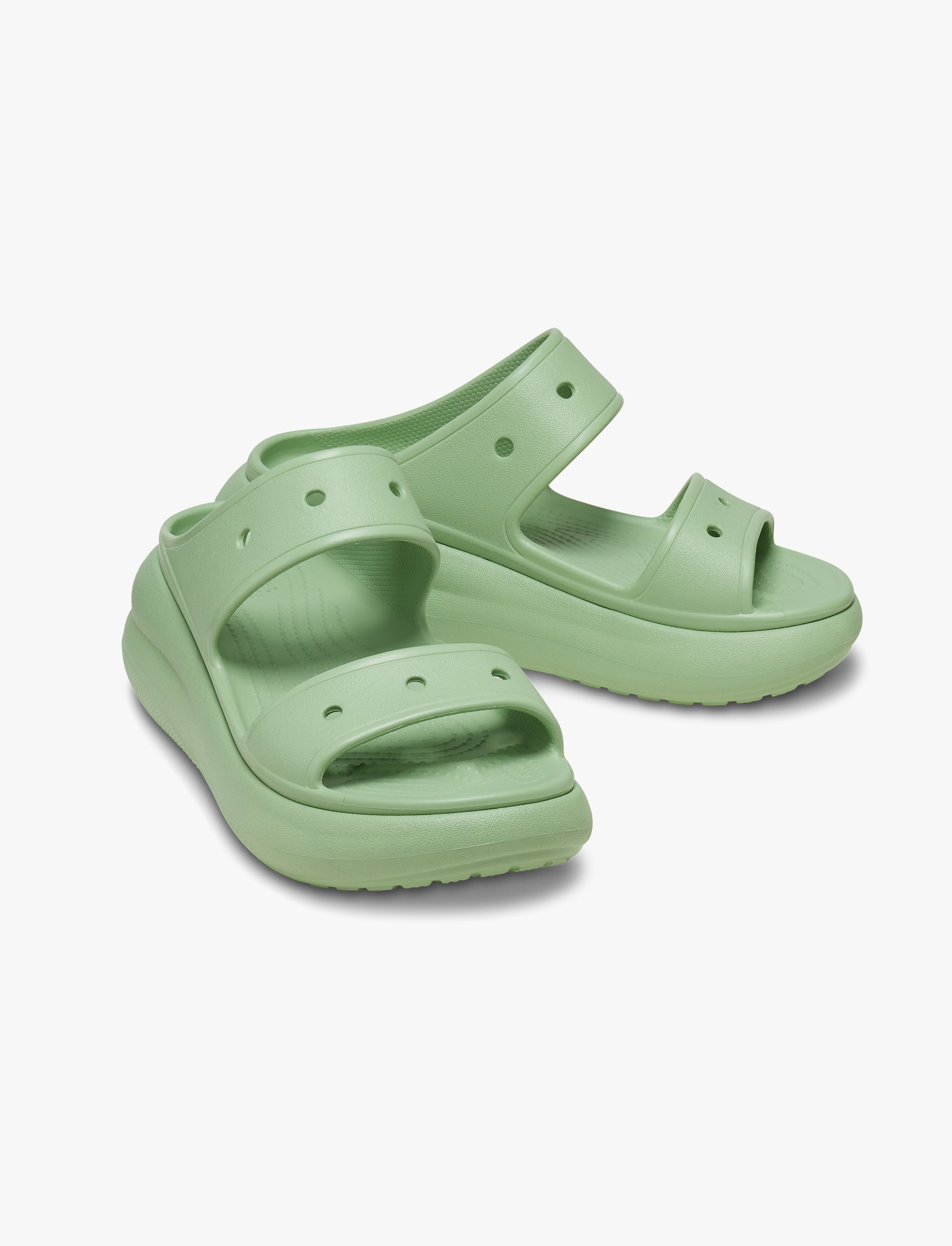 Crocs Classic Crush Sandal - כפכפי קראש קרוקס לנשים בצבע ירוק פייר