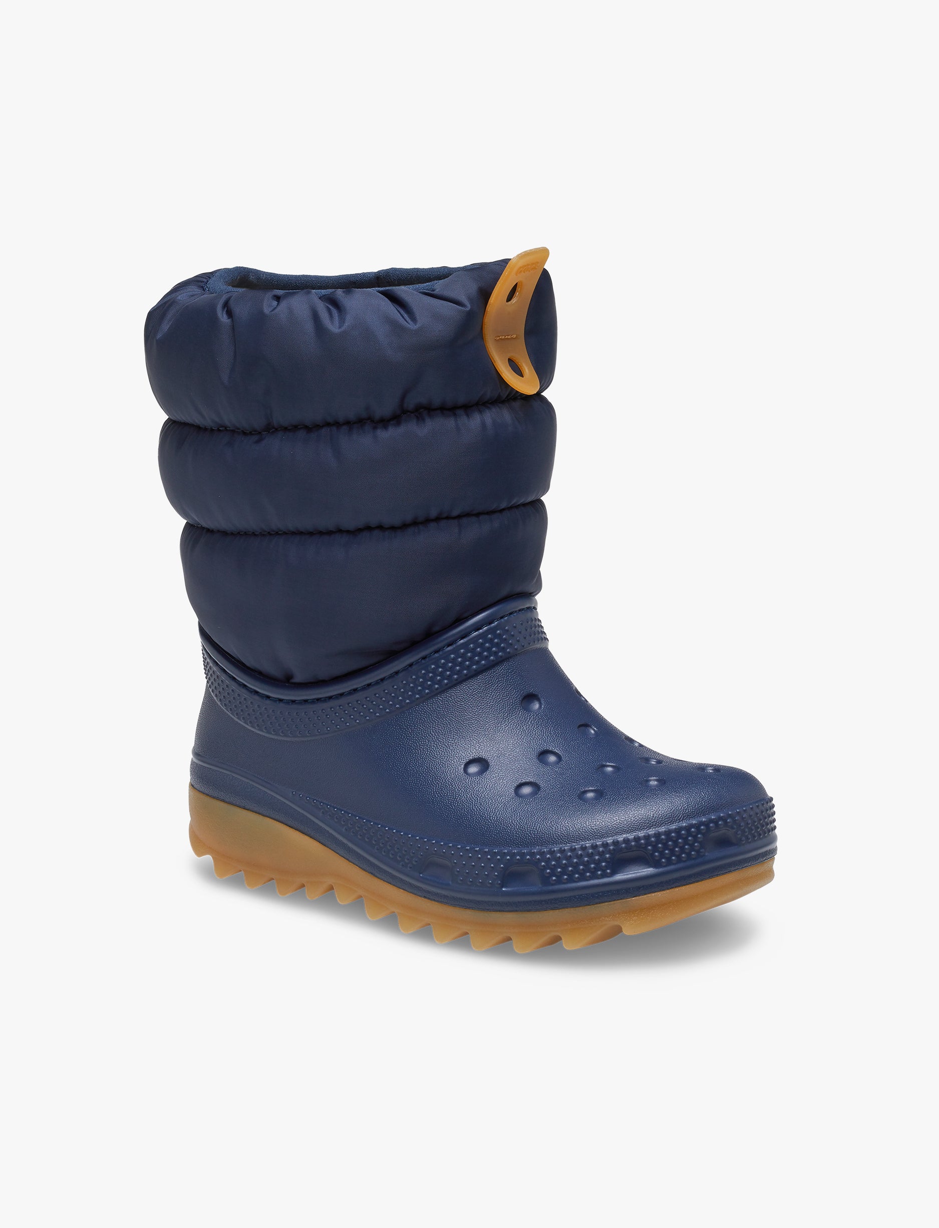 Crocs Toddler Classic Neo Puff Boot - מגפיים לילדים קרוקס בצבע נייבי/חום