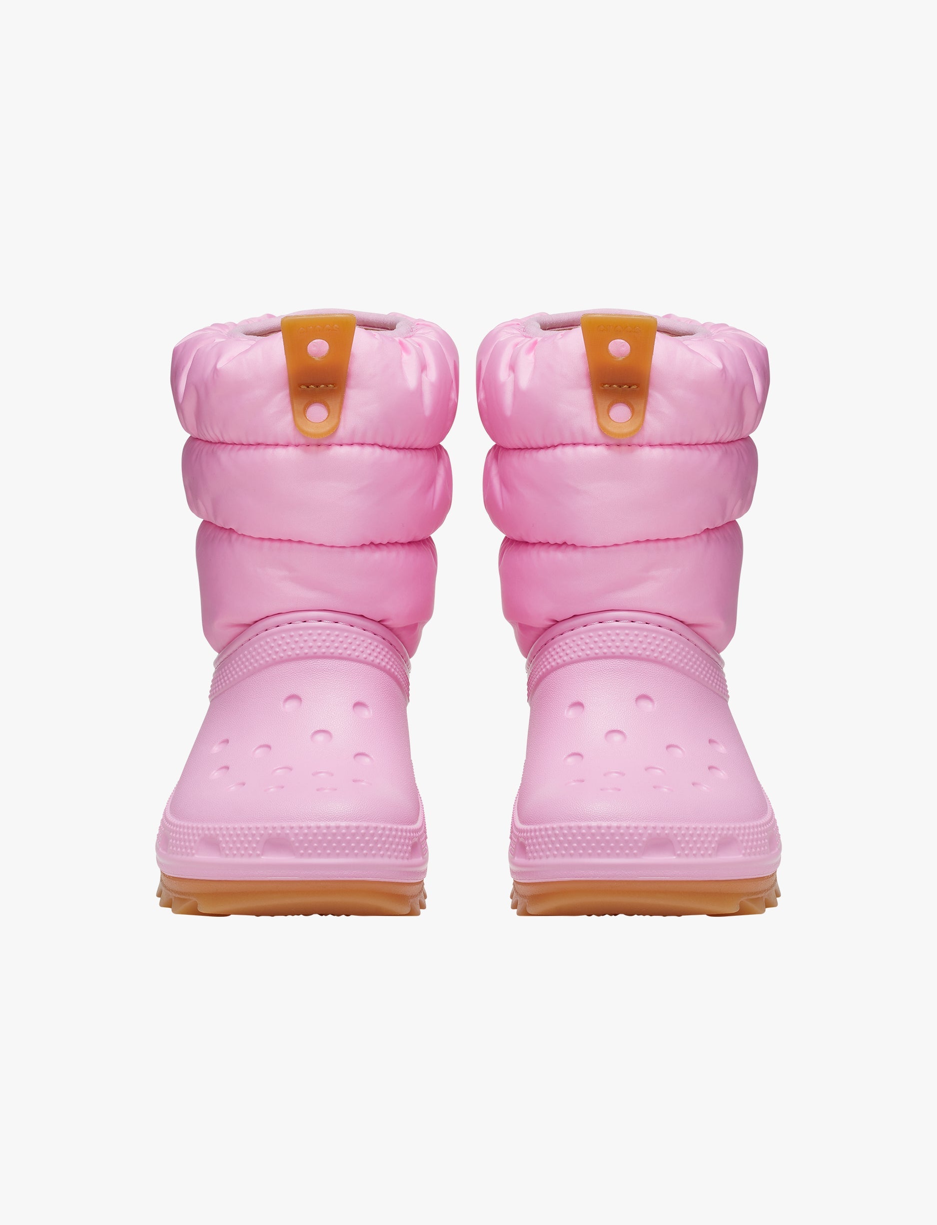 Crocs Toddler Classic Neo Puff Boot - מגפיים לילדים קרוקס בצבע ורוד סוויד/גומי