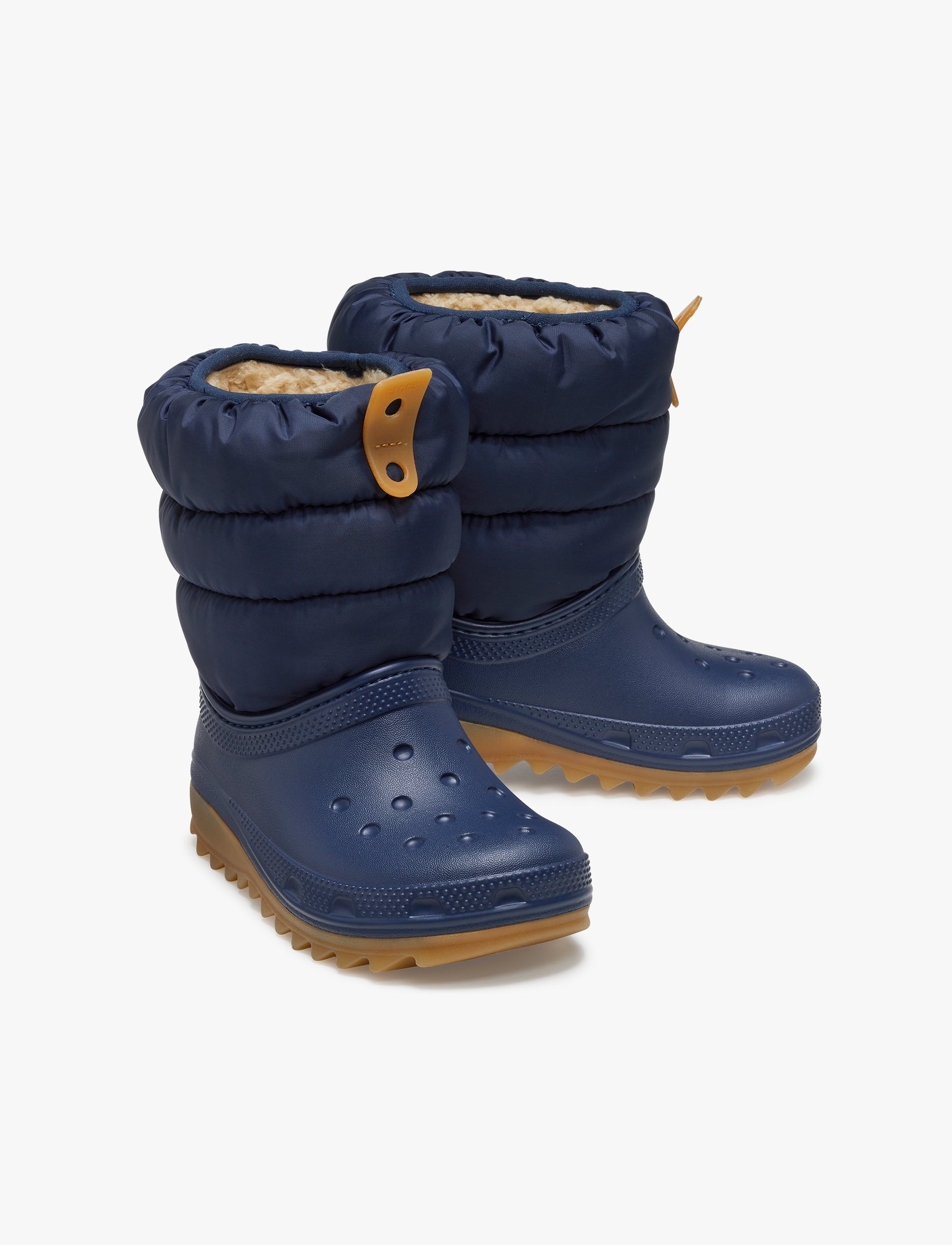 Crocs Classic Neo Puff Boot K - מגפיים לילדים קרוקס בצבע נייבי/חום