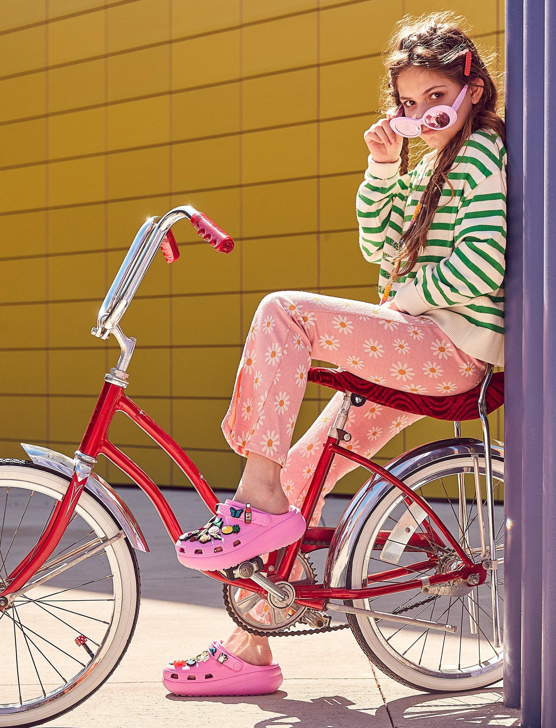 Classic Crocs Cutie Clog - כפכפי פלטפורמה לילדות קרוקס בצבע ורוד